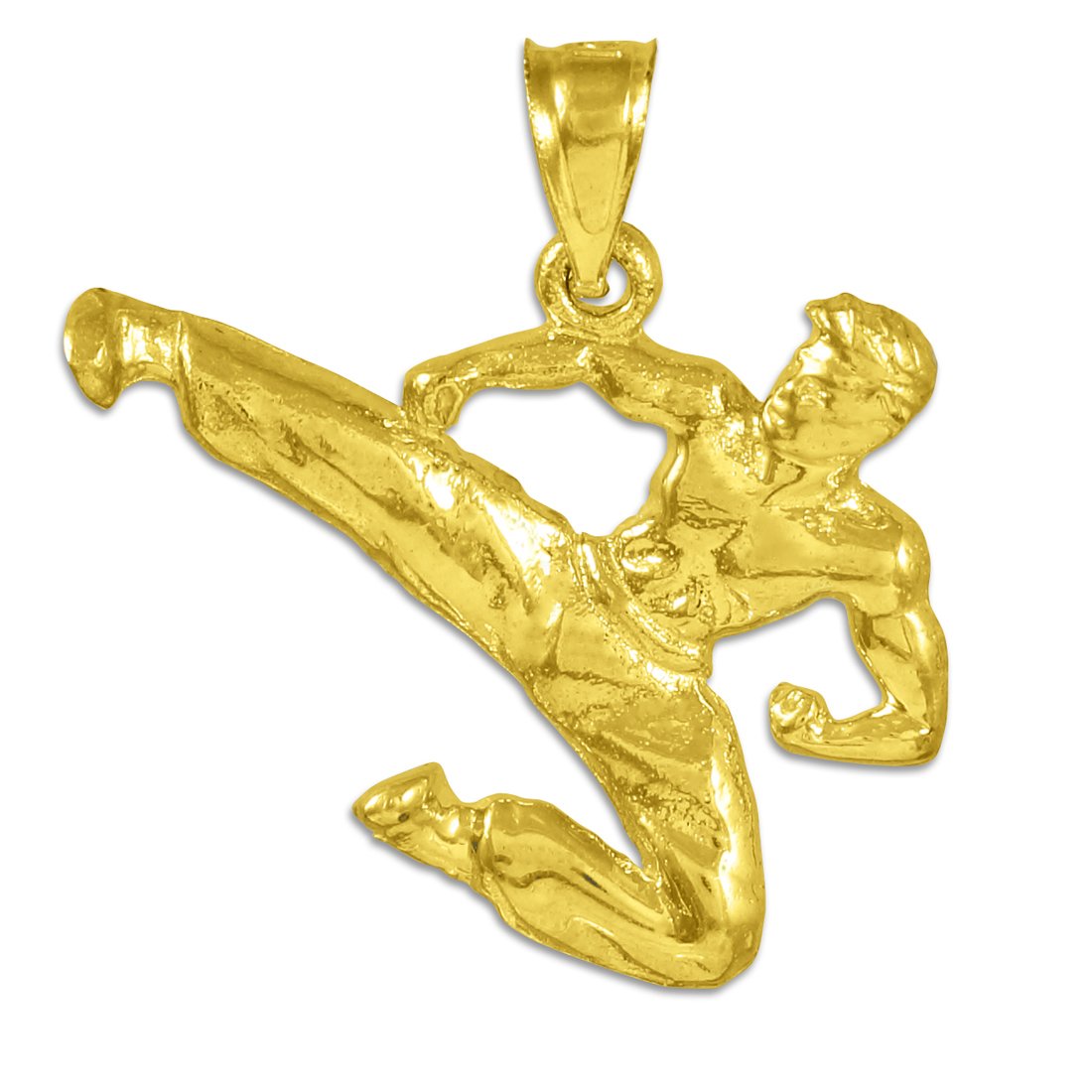 14K Gold Karate Pendant Necklace - Martial Arts Sports Charm Jewelry for Men & Women - Perfect for Gifts, Training, and Competition Wear