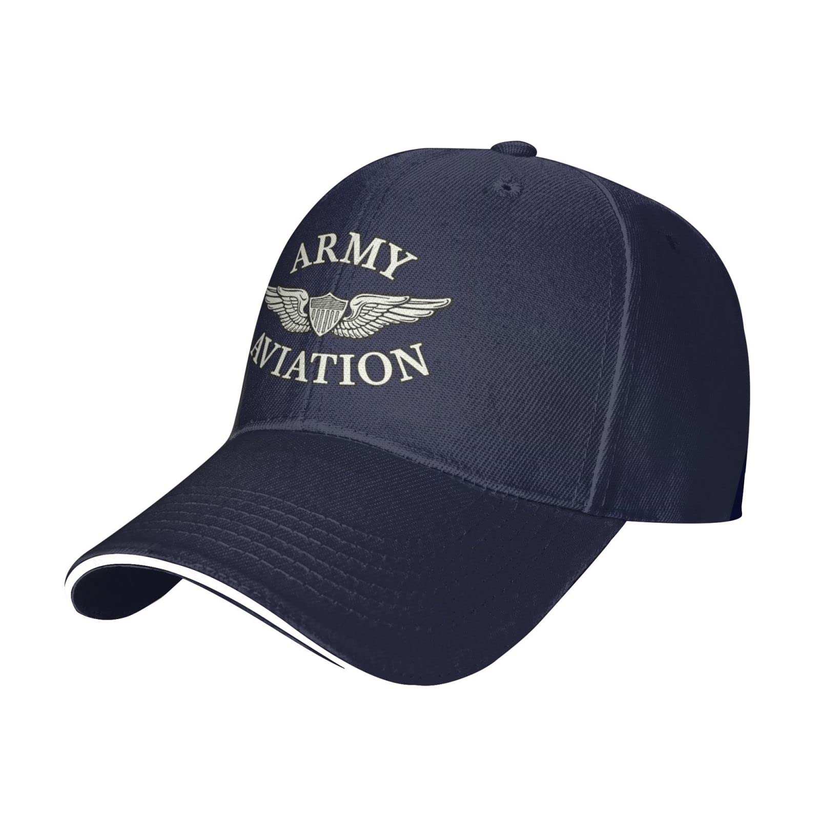 US Army Aviation Aircrew Wing Baseball Cap - Adjustable Duck Bill Hat for Men & Women - Black Military Style Cap for Outdoor, Hiking & Casual Wear