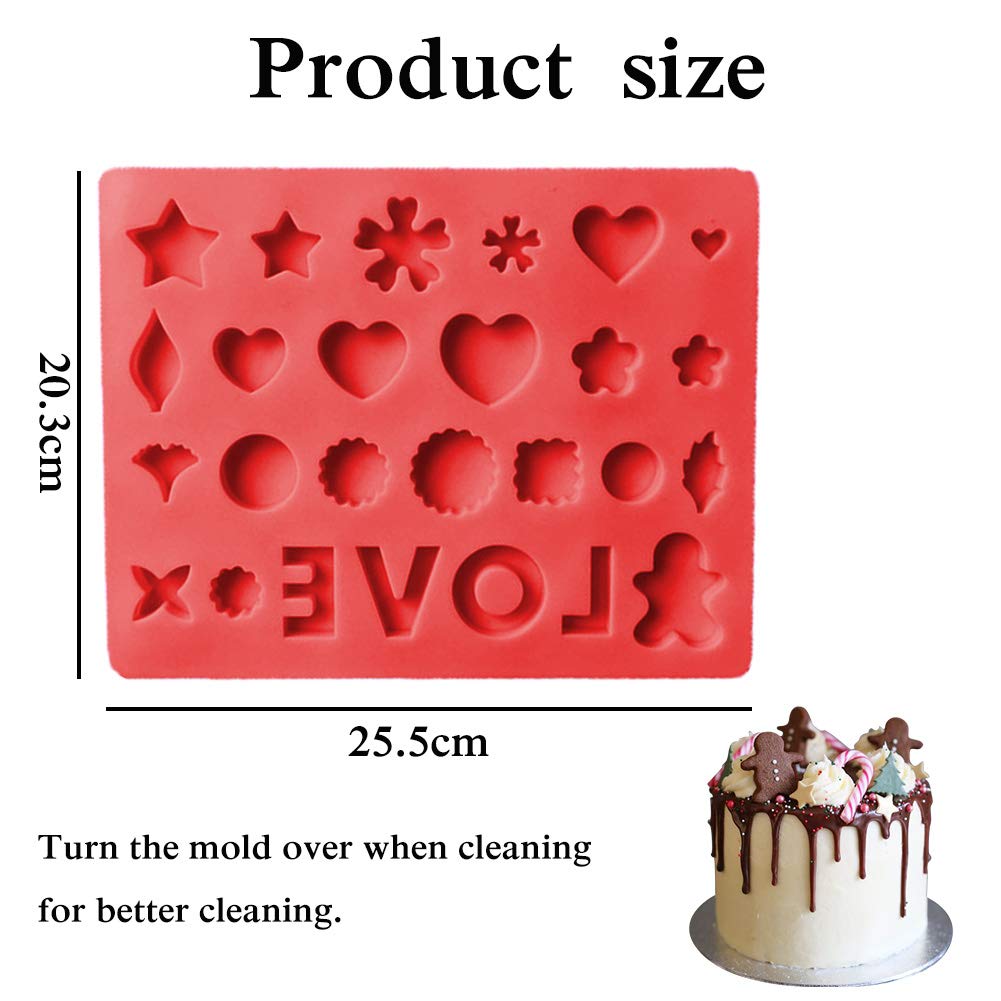 5Pcs Heart-Shaped Silicone Ice Cube Trays - 26 Cavities for Ice, Cake, Candy, Muffin & Chocolate Molds - DIY Baking & Fondant Decorating Tools - Perfect for Valentine's Day, Parties & Home Baking