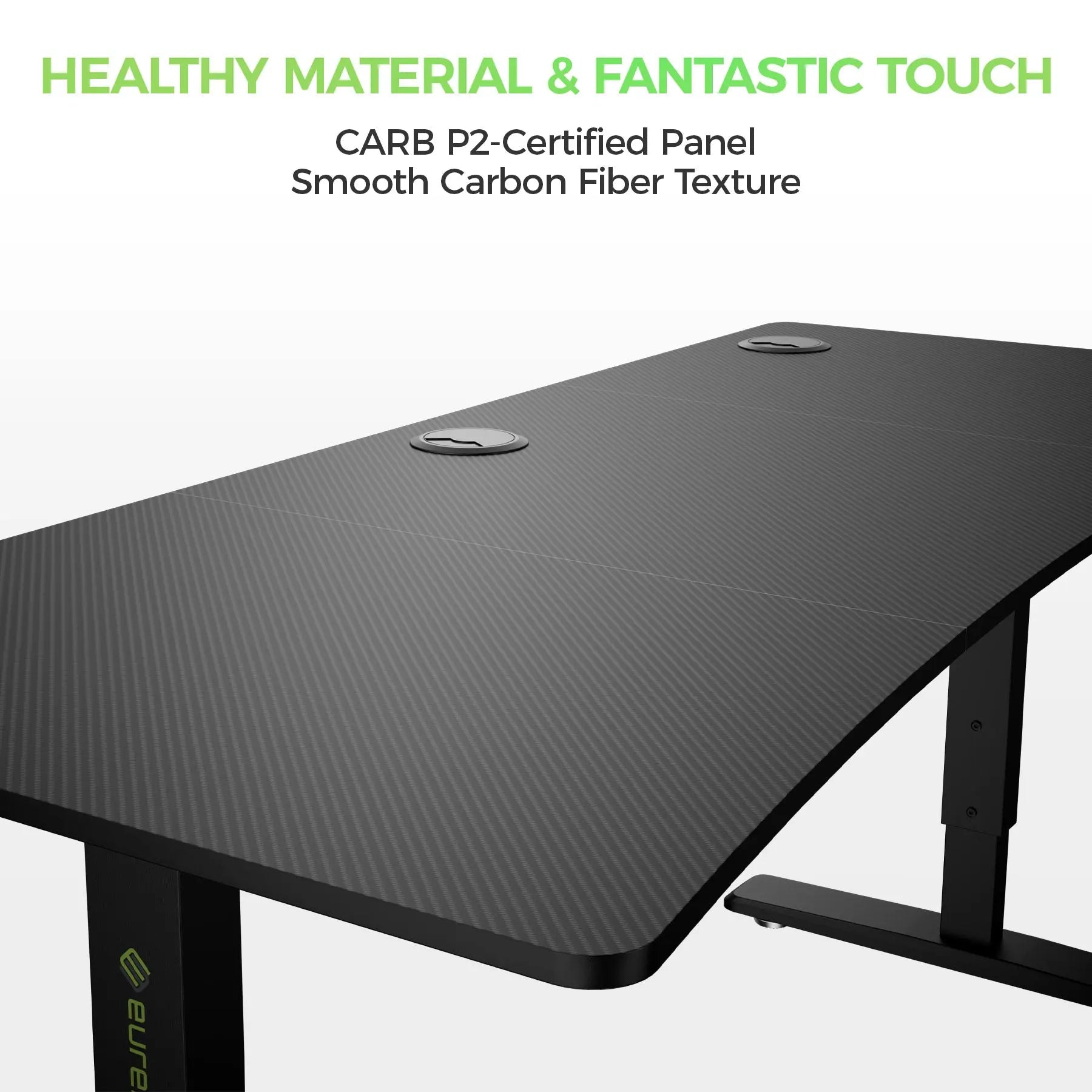 Adjustable Height Gaming Desk 63x27 Inches - Ergonomic Manual Standing Desk for Home Office & Gaming Setup - Perfect for PC, Console Gaming & Workstations