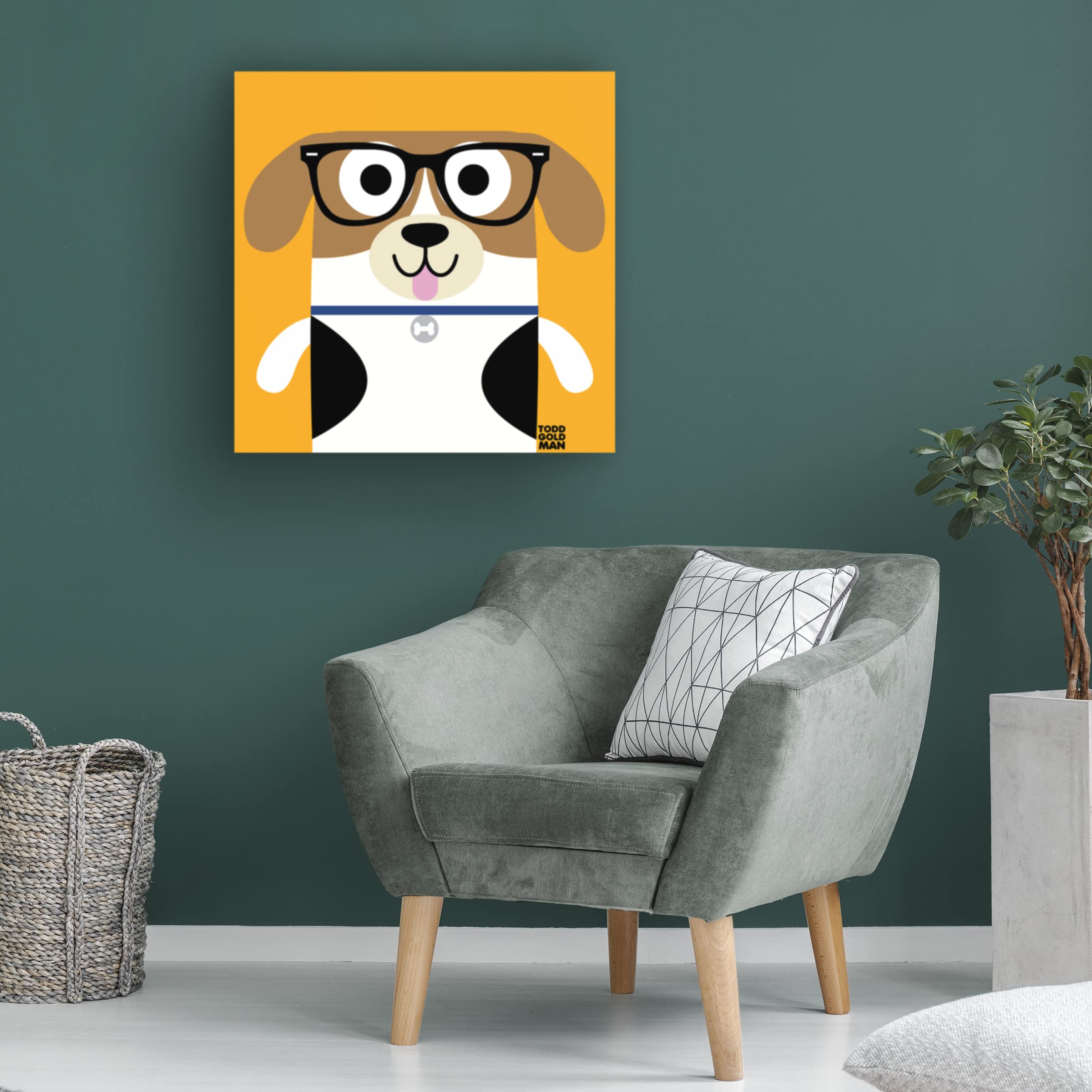 Trademark Fine Art 'Bow Wow Beagle' Canvas Wall Art by Todd Art - Perfect for Living Room, Bedroom & Office Decor