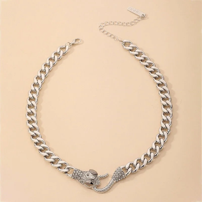 Stylish Silver Bold Snake Chain Choker Necklace for Women - Trendy Layering Jewelry Gift (HN1180) | Perfect for Parties, Date Nights & Everyday Fashion Accessories