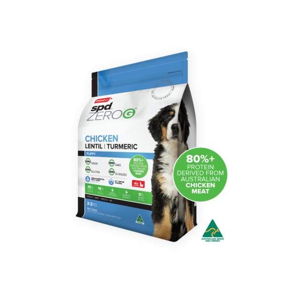 Prime100 ZeroG Chicken, Lentils & Turmeric Puppy Dry Food 2.2kg (5lb) - Grain-Free, High-Protein Dog Food for Small Breed Puppies - Perfect for Digestive Health & Immune Support