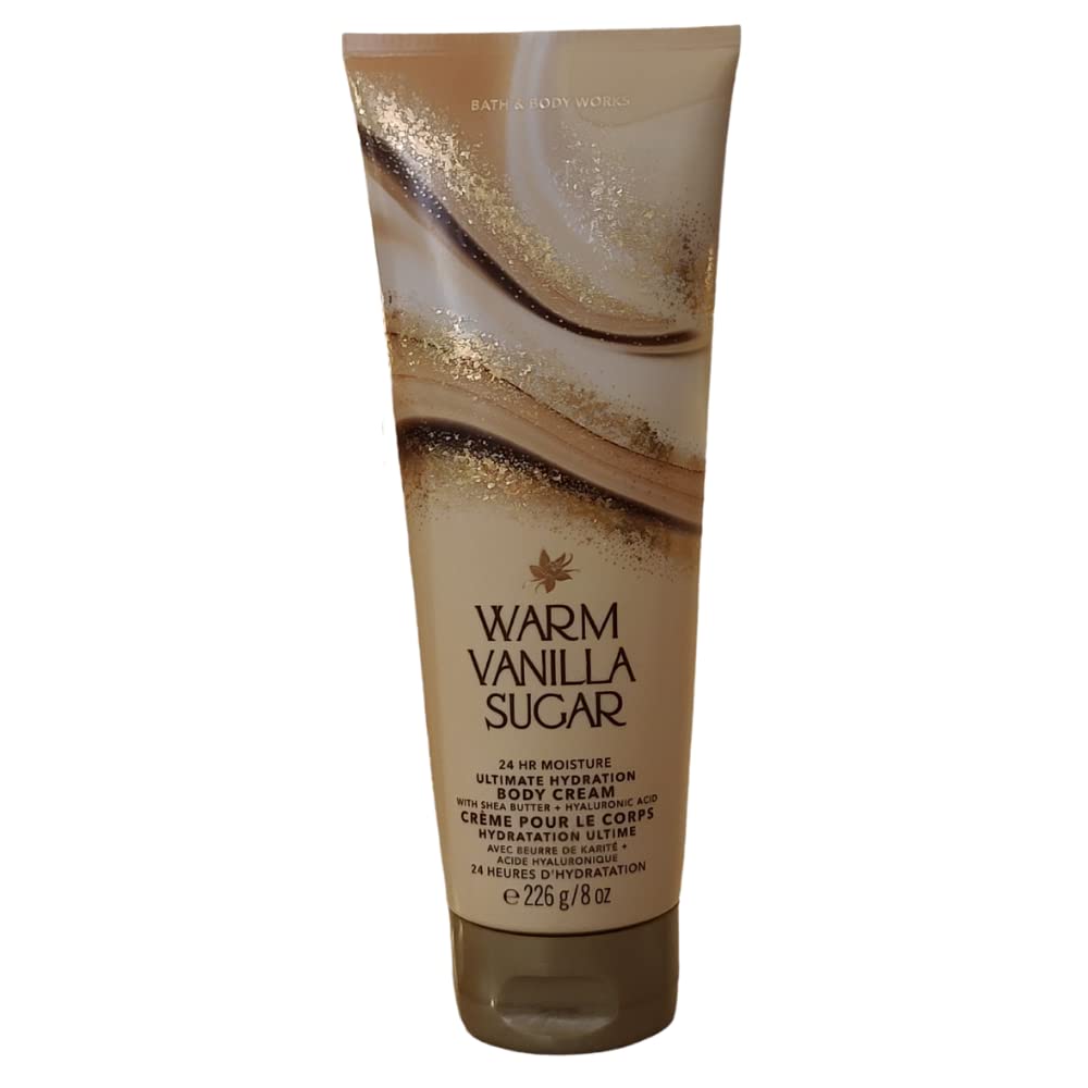 Bath & Body Works Warm Vanilla Sugar Ultra Shea Body Cream 8 Oz - Deeply Moisturizing & Nourishing Hand & Body Lotion for Dry Skin - Perfect for Daily Hydration, Spa Days & Gift Giving