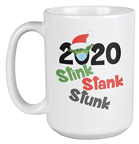 Funny Christmas Coffee & Tea Mug - 15oz Stink Stank Stunk Design - Perfect Gift for Holiday Parties & Office White Elephant Exchanges