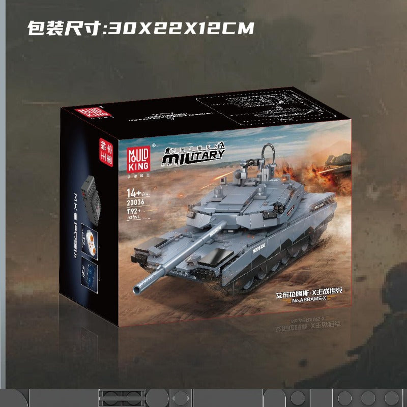 Mouldking 20036 No.ABRAMS X Building Blocks Set - 1192pcs Military Tank Model Kit for Adults & Teens, Perfect for DIY Projects, Collectors & STEM Education | Great Gift for Army Enthusiasts & Model Builders