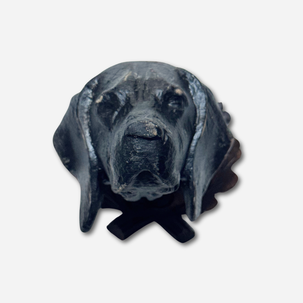 Handmade Black Forest Wood Carved Dog Head Wall Plaque (#B1120) - Rustic Home Decor for Living Room, Cabin, or Office