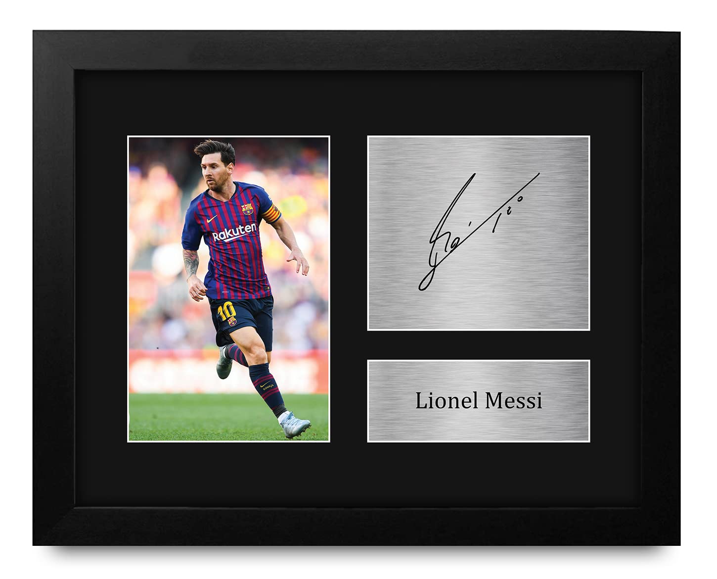 Lionel Messi Barcelona Signed Autograph Framed Picture - US Letter Size Soccer Memorabilia for Fans, Collectors & Home Decor - Perfect for Man Cave, Sports Room & Gift Giving