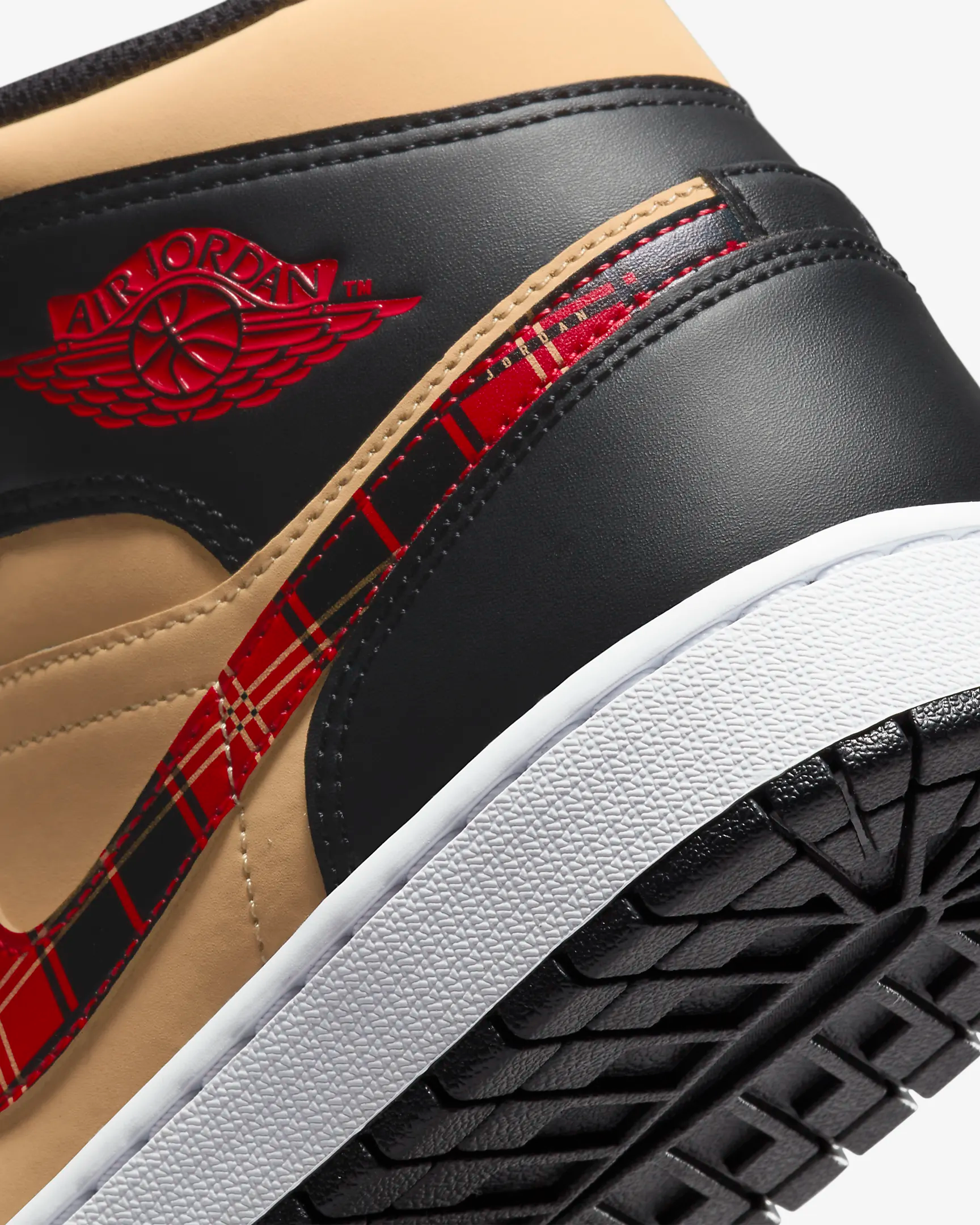 Nike Men's Air Jordan 1 Mid SE Sneakers - Black/Sesame/Fire Red/Multi-Color Basketball Shoes for Casual Wear & Street Style