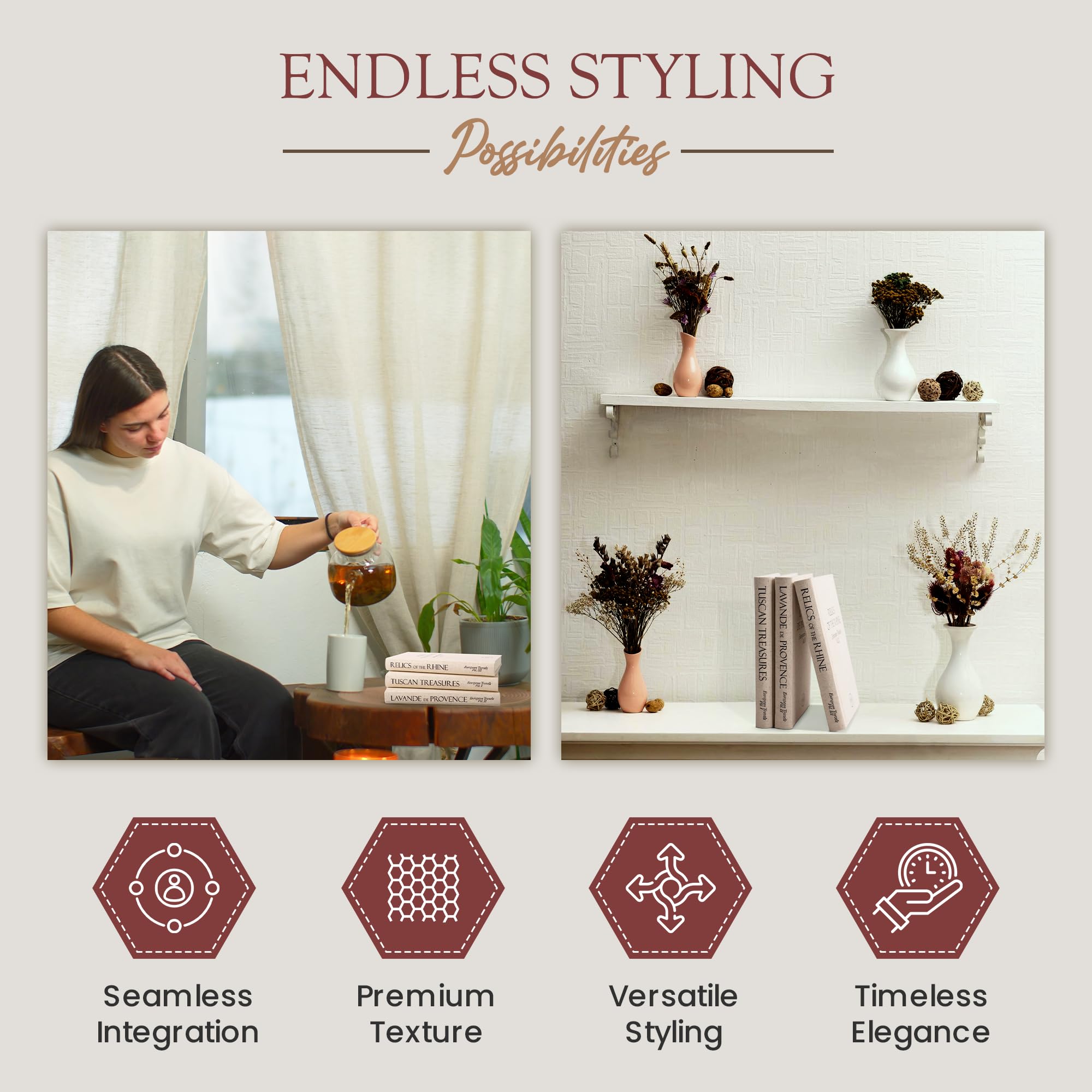 Decorative Books for Home Decor - Set of 3 Faux Bookshelf Decor - Travel Inspired Fake Books - Luxury Coffee Table Books - Perfect for Living Room, Office & Bookshelf Styling