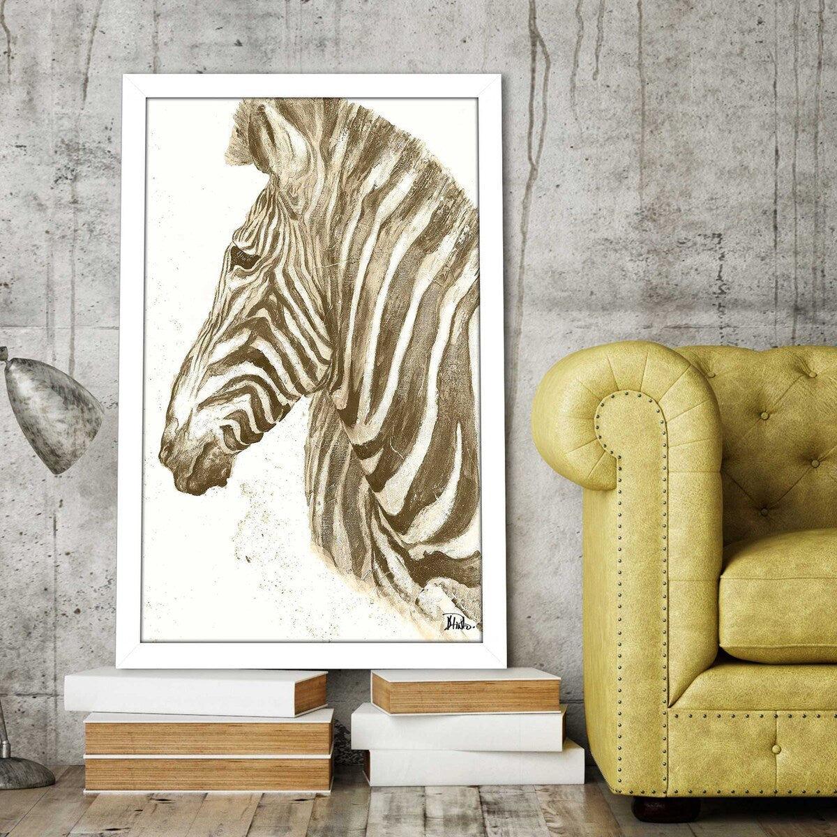 Muted Zebra Vertical Print Acrylic Wall Art - Modern Home Decor for Living Room, Bedroom & Office