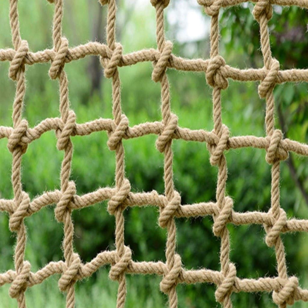 Safety Net Hammock for Kids & Pets - Heavy Duty Hemp Rope Climbing Net with Stair Railing Protection (3x33ft) - Perfect for Outdoor Playground, Terrace Swing, Cargo Fence & Ceiling Decoration