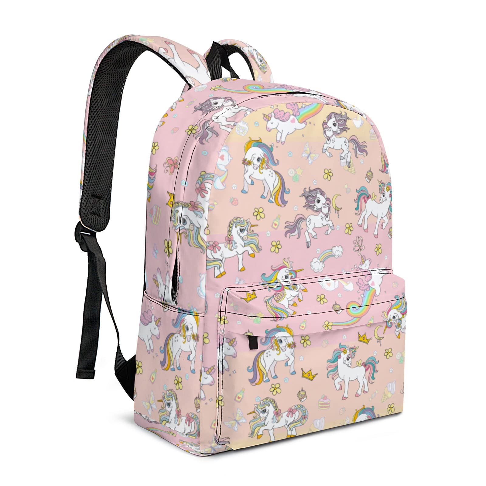 Pink Unicorn Backpack for Girls & Teens - High Capacity Laptop Bag with Front Pocket, Multifunctional School Bookbag for College, Travel & Daily Use