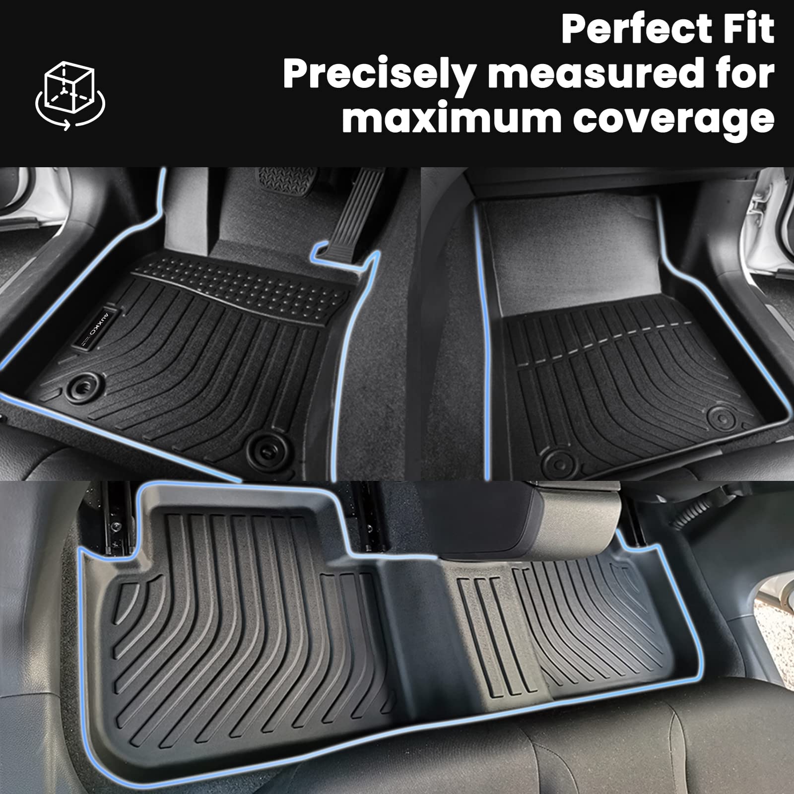 AUXKO Custom Fit All Weather Floor Mats for Honda Civic 2022-2025 & Acura Integra 2023-2025 | Sedan/Hatchback/Si Models | Heavy Duty Anti-Slip Car Floor Liners | Perfect for Daily Commute, Road Trips and All-Season Protection