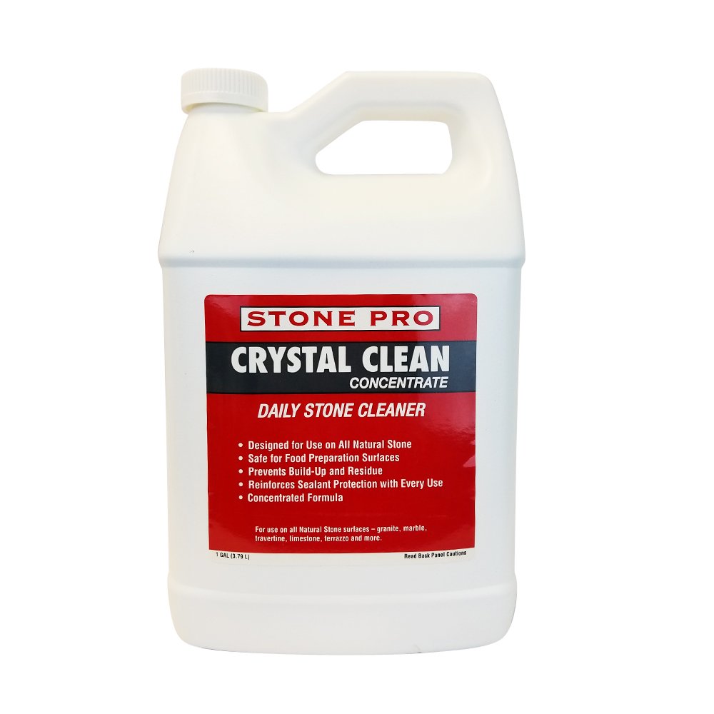 Stone Pro Crystal Clean - Concentrated Daily Stone & Tile Cleaner (1 Gallon) - Safe for Granite, Marble, Ceramic - Perfect for Kitchen Countertops, Bathroom Floors & Shower Tiles
