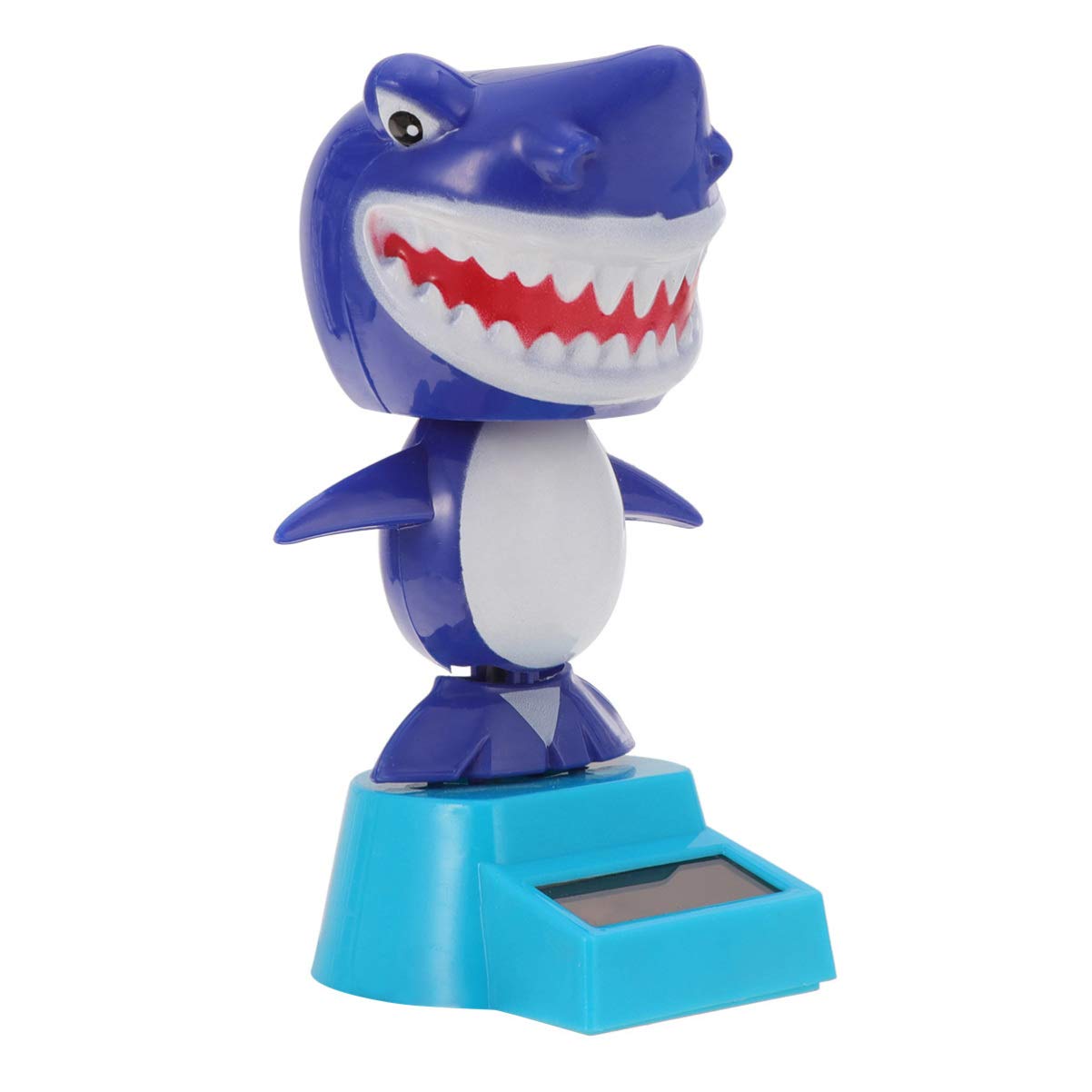 Solar Powered Dancing Shark Bobblehead - Blue Solar Dancer Figure for Car Dashboard, Desk Decor, and Office Swing Bobblehead Doll