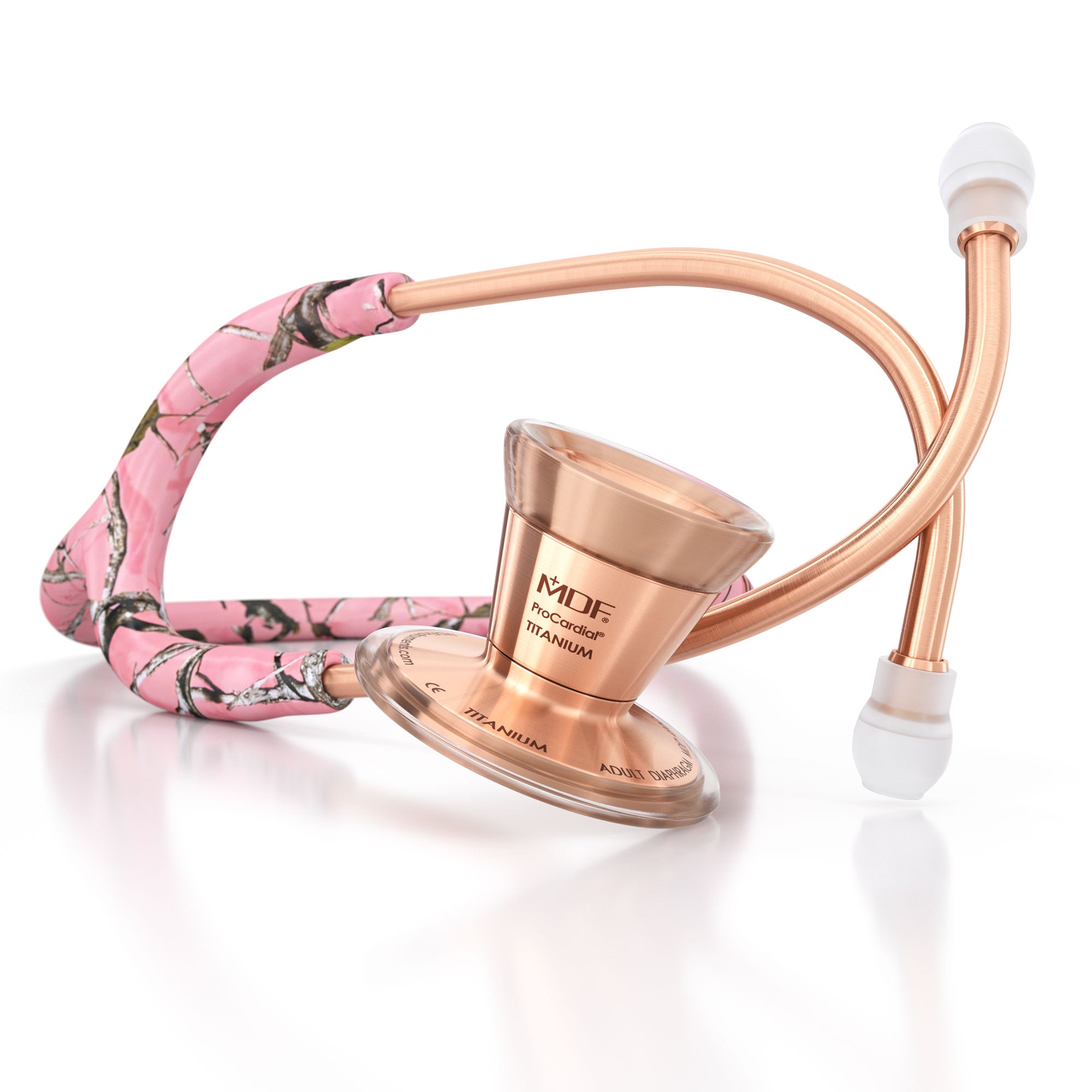 ProCardial® Titanium Cardiology Stethoscope - True Timber Conceal Pink/Rose Gold Finish | Premium Medical Stethoscope for Doctors, Nurses & Healthcare Professionals | Ideal for Cardiology, Pediatrics & Clinical Use