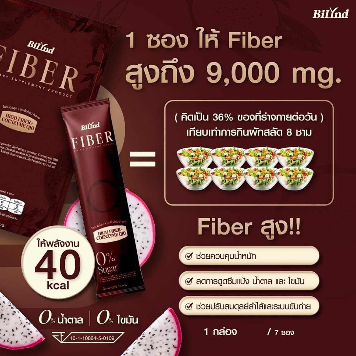 BiLynd Fiber Moisture - Red Dragon Fruit & Lemon (7 Sachets) for Smooth Skin | Beauty Supplement