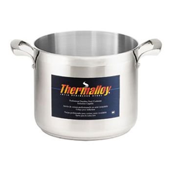 Browne Foodservice 5723940 Thermalloy 40qt Stainless Steel Deep Stock Pot with Lid - NSF Certified Commercial Cookware for Restaurants, Catering & Large Batch Cooking
