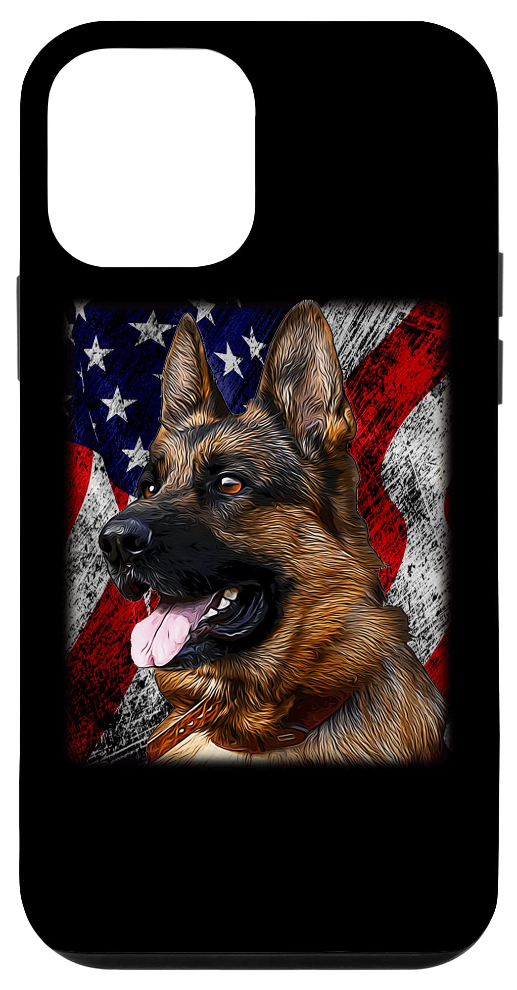 Patriotic German Shepherd iPhone 12 Mini Case - American Flag Puppy Dog Phone Cover for Protection & Style | Perfect for Pet Lovers, Patriotic Events & Everyday Use