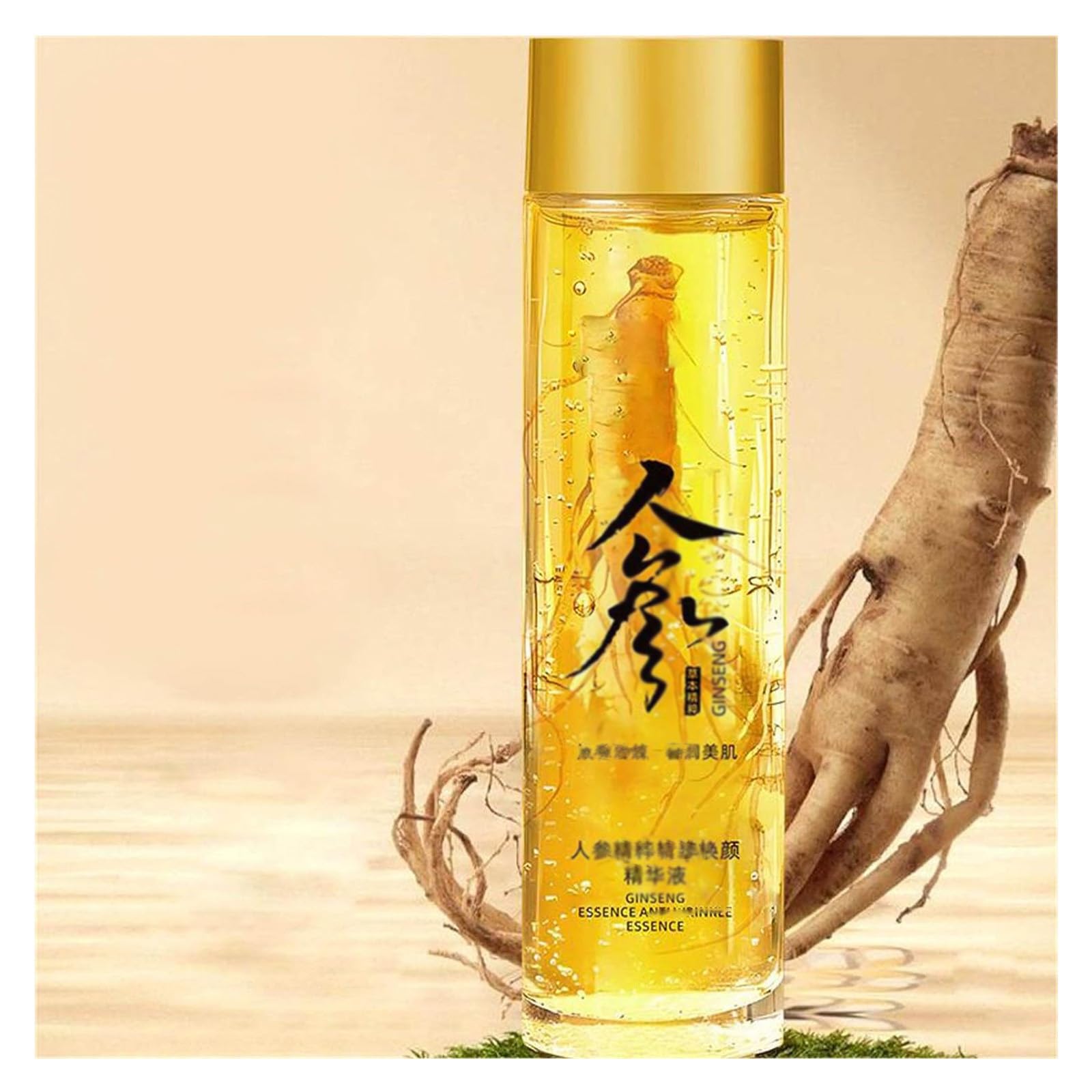 Ginseng Radiance Serum & Essence Water Set - Anti-Wrinkle & Anti-Aging with Ginseng Extract & Polypeptide - 3 Bottles (1 Pure Ginseng Per Bottle) for Glowing Skin & Youthful Complexion - Perfect for Night Routine & Daily Skincare Regimen