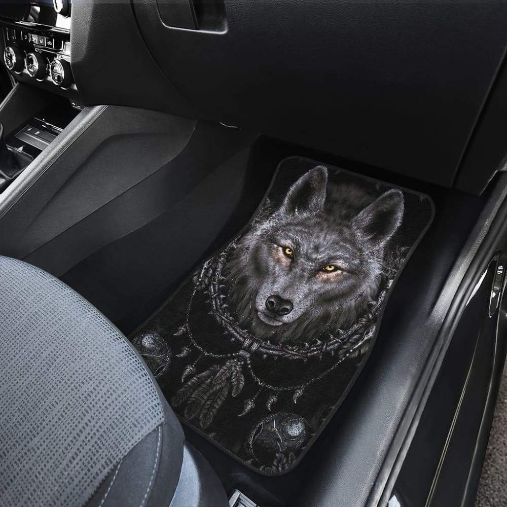 Bohemian Wolf Print Car Floor Mats - Non-Slip, Waterproof, Universal Fit for SUVs, Sedans & Trucks - Perfect for Road Trips, Camping & Outdoor Adventures