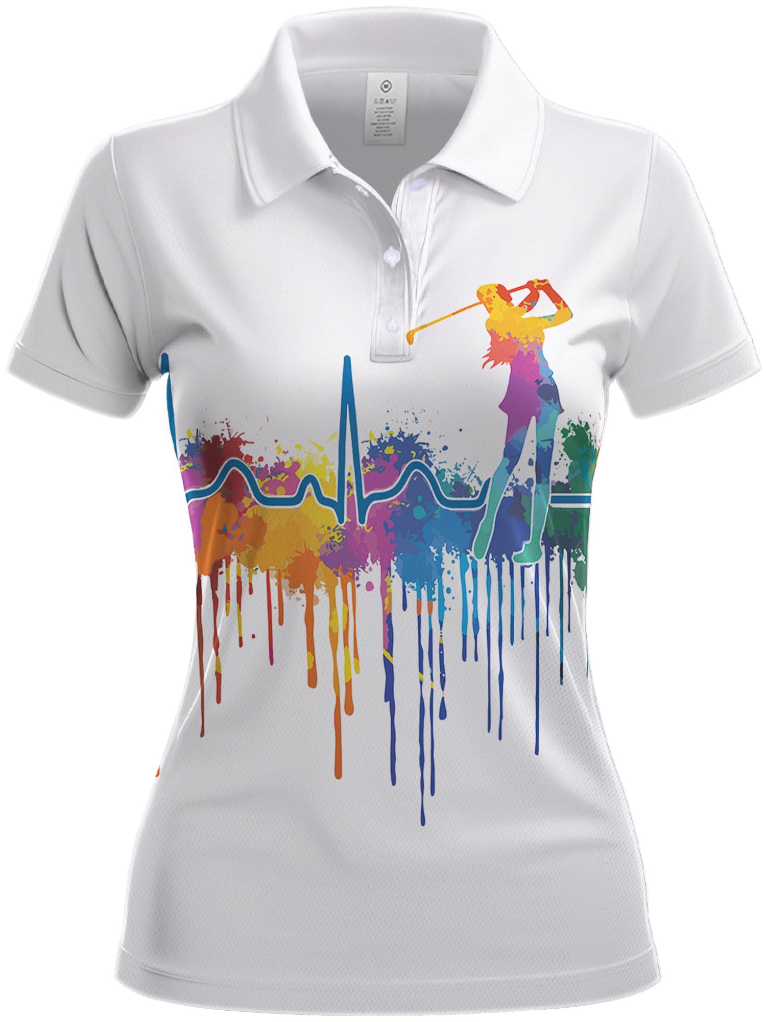 Funny Flamingo Golf Shirt for Women - Stylish Pink Flamingo Polo Top - Breathable & Comfortable Women's Golf Outfit - Perfect for Golf Courses, Country Clubs & Casual Summer Wear
