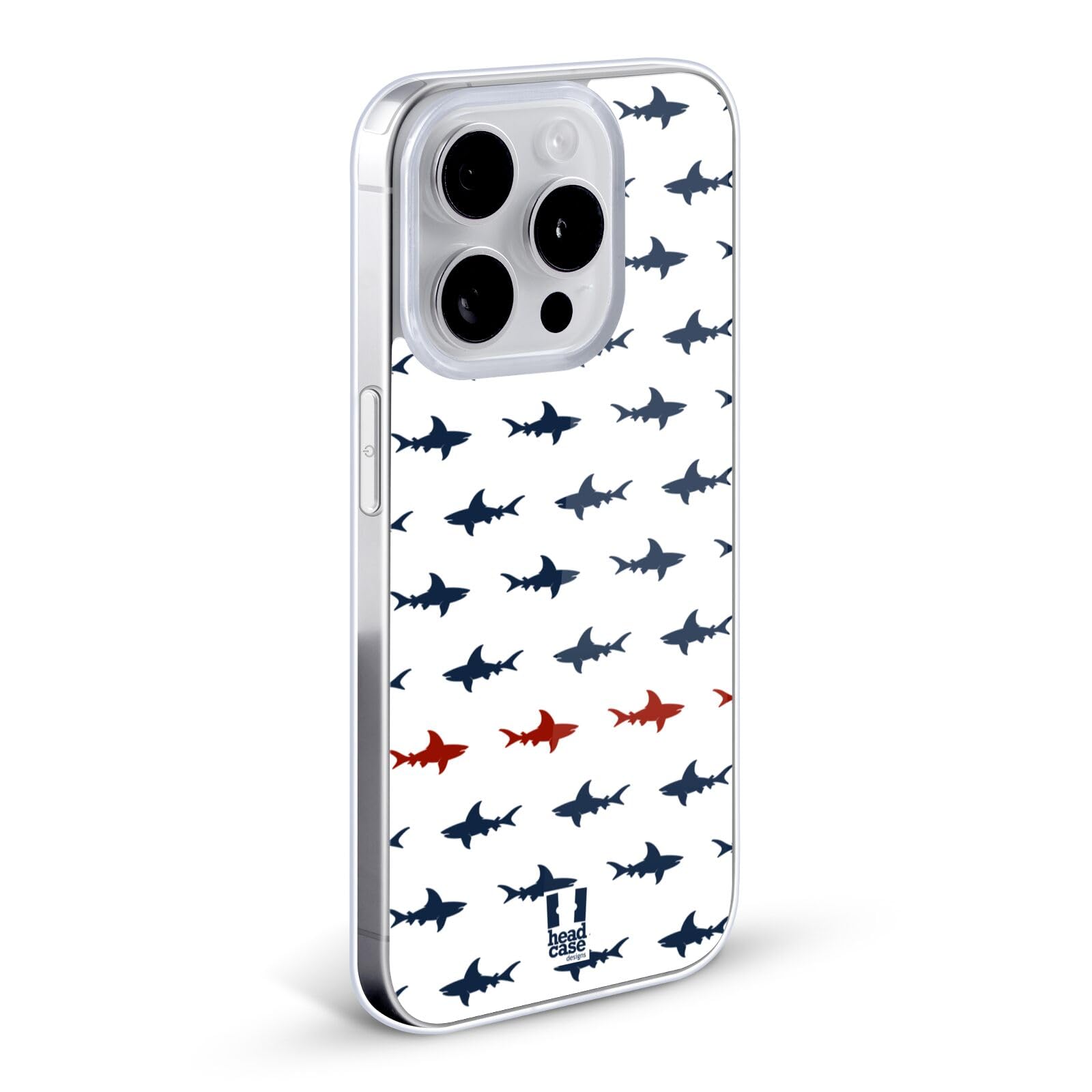 Head Case Designs Parallel Shark Prints Soft Gel Case for Apple iPhone 7/8/SE 2020 & 2022 - Durable Protective Phone Cover with Unique Shark Pattern - Perfect for Outdoor Activities, Travel & Daily Use