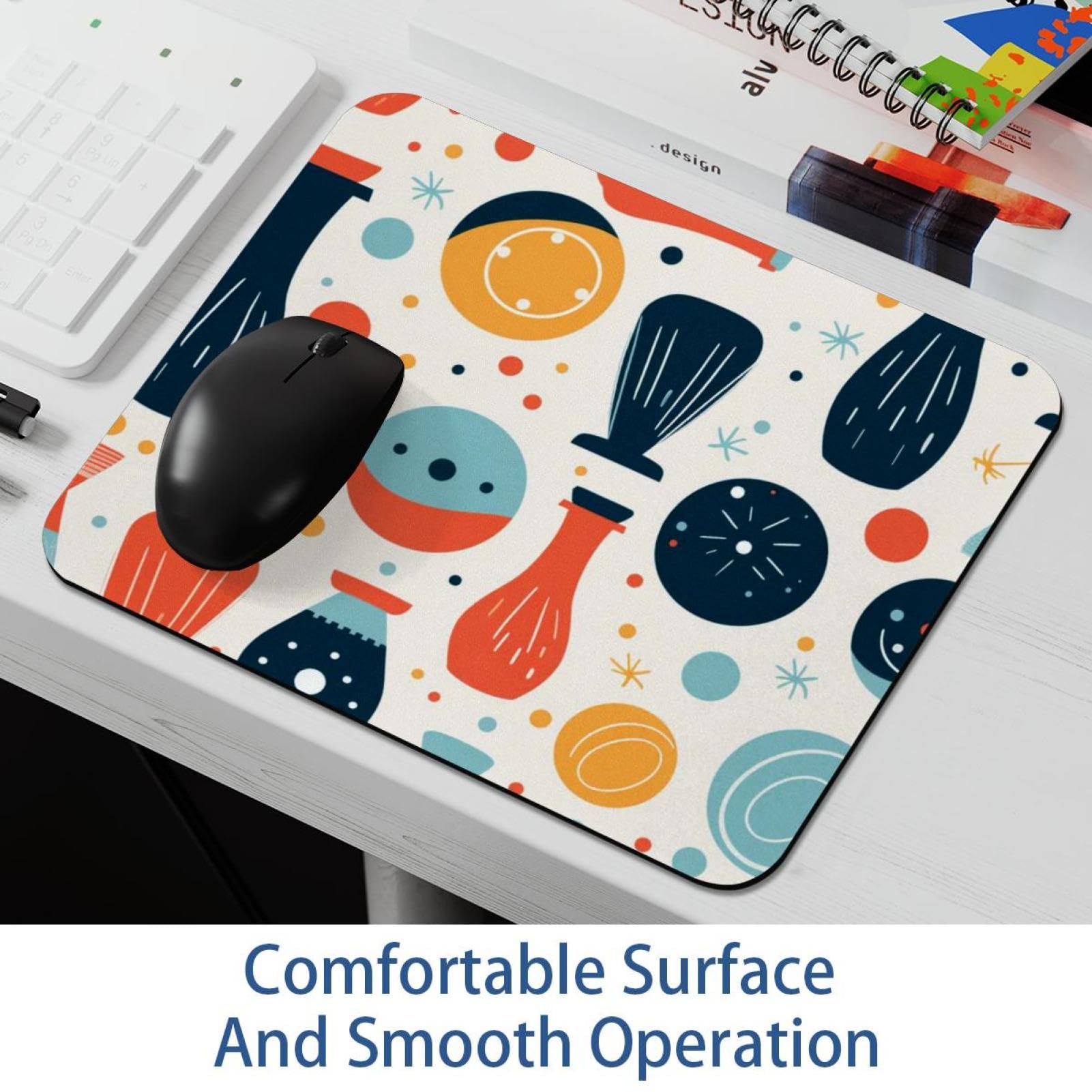 Non-Slip Rubber Base Square Mouse Pad with Cartoon Bowling Design - 8.3'' x 9.8'' Office Laptop & Gaming Mouse Mat for Computer, School, and Home Use - Perfect for Work, Study, and Gaming Sessions