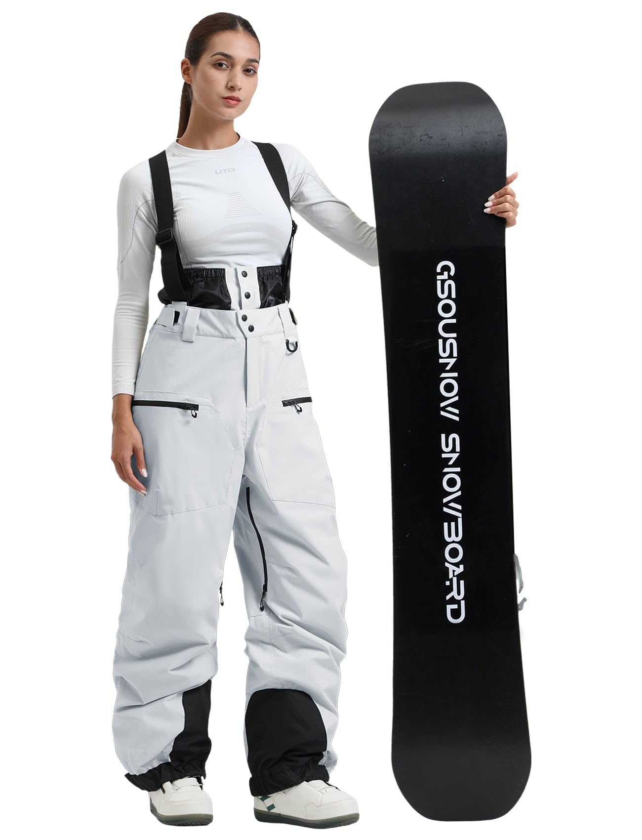 GSOU SNOW Men's & Women's Insulated Waterproof Snow Bibs - Windproof Ski Pants for Snowboarding & Winter Sports | Warm Baggy Overalls for Skiing, Snowboarding & Outdoor Activities