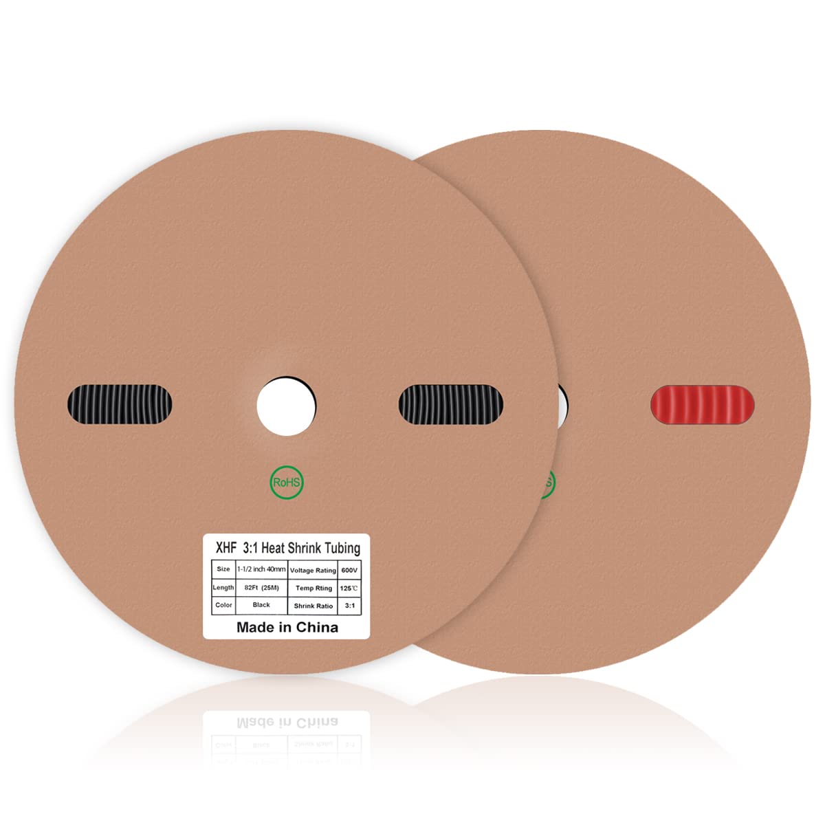3/4 Inch 82 Ft XHF 3:1 Waterproof Black & Red Heat Shrink Tubing Roll - Marine Grade Adhesive Lined Heat Shrink Tube for Electrical Insulation, Sealing, Oil-Proof & Wear-Resistant Protection - Ideal for Automotive, Marine & Industrial Wiring Applications