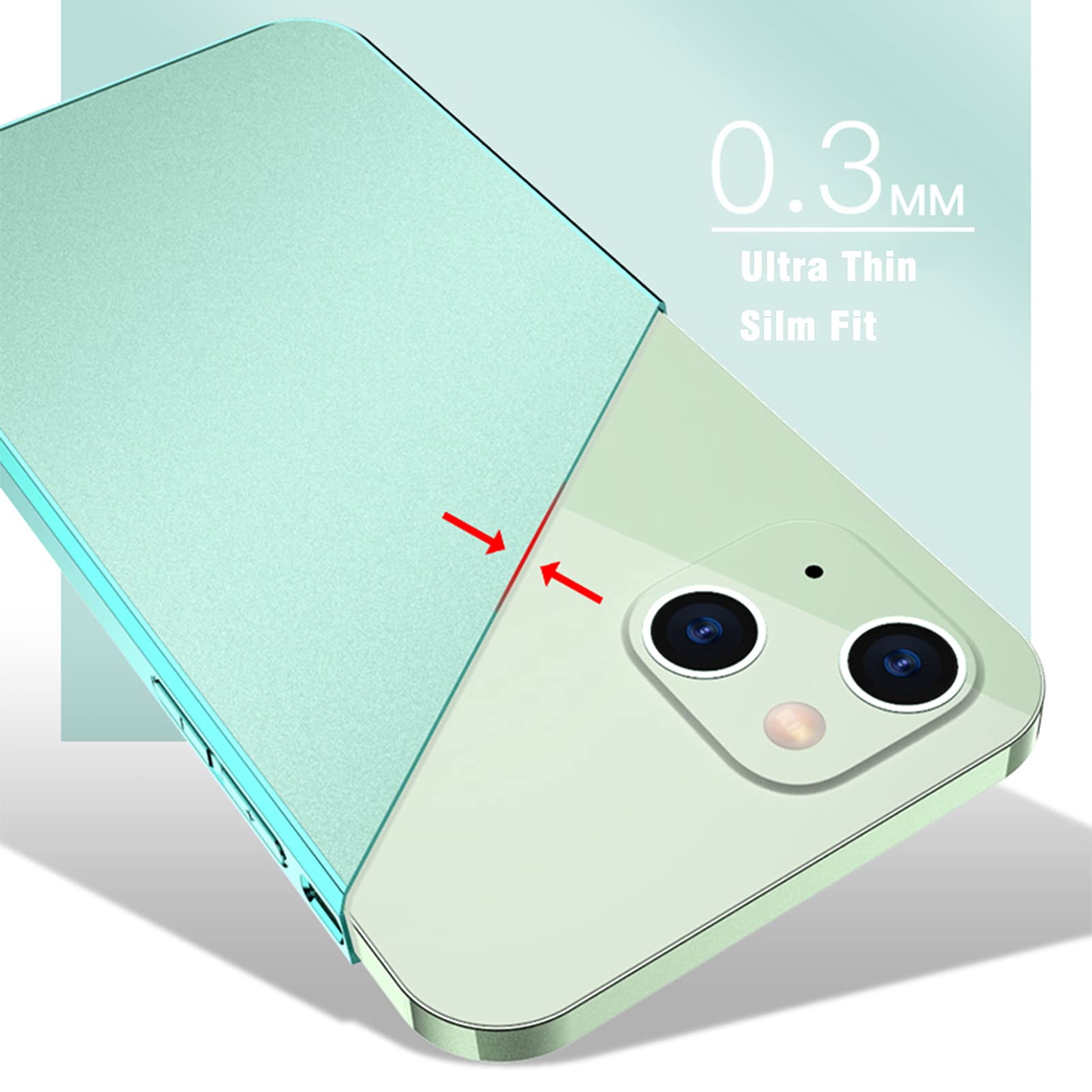 Shockproof iPhone 13 Pro Max Case (6.7 Inch) - Slim Fit Matte Phone Cover with Glitter Plating Edge, Anti-Fingerprint & Flexible TPU Protection for Women | Perfect for Everyday Use, Work & Travel (Teal, 2021 Model)