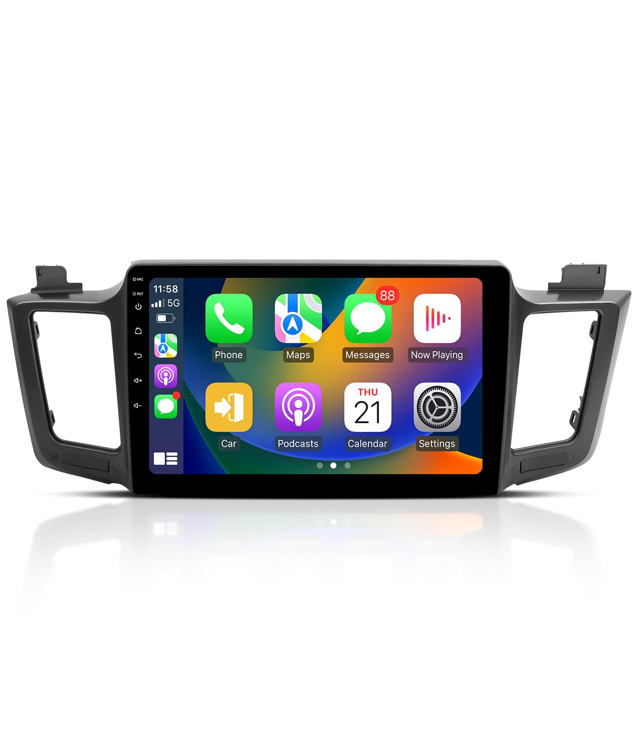 10.2 Inch Android 13 Car Stereo with Wireless Apple CarPlay & Android Auto | QLED Touchscreen | 6GB RAM 128GB ROM | Compatible with 2013-2018 Toyota RAV4 | Steering Wheel Control | Perfect for Navigation, Music Streaming & Hands-Free Calling