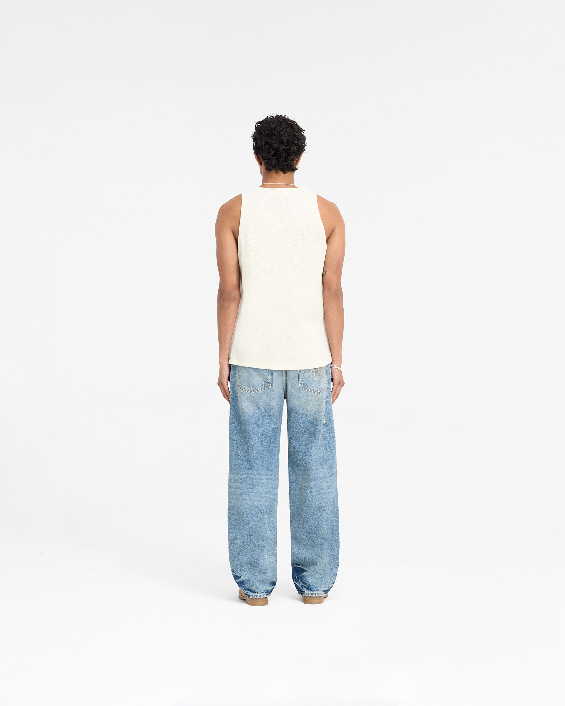 Represent X Duke + Dexter Ribbed Vest in Ecru - Stylish Knit Sweater for Men & Women | Perfect for Casual Outfits, Layering and Fall Fashion