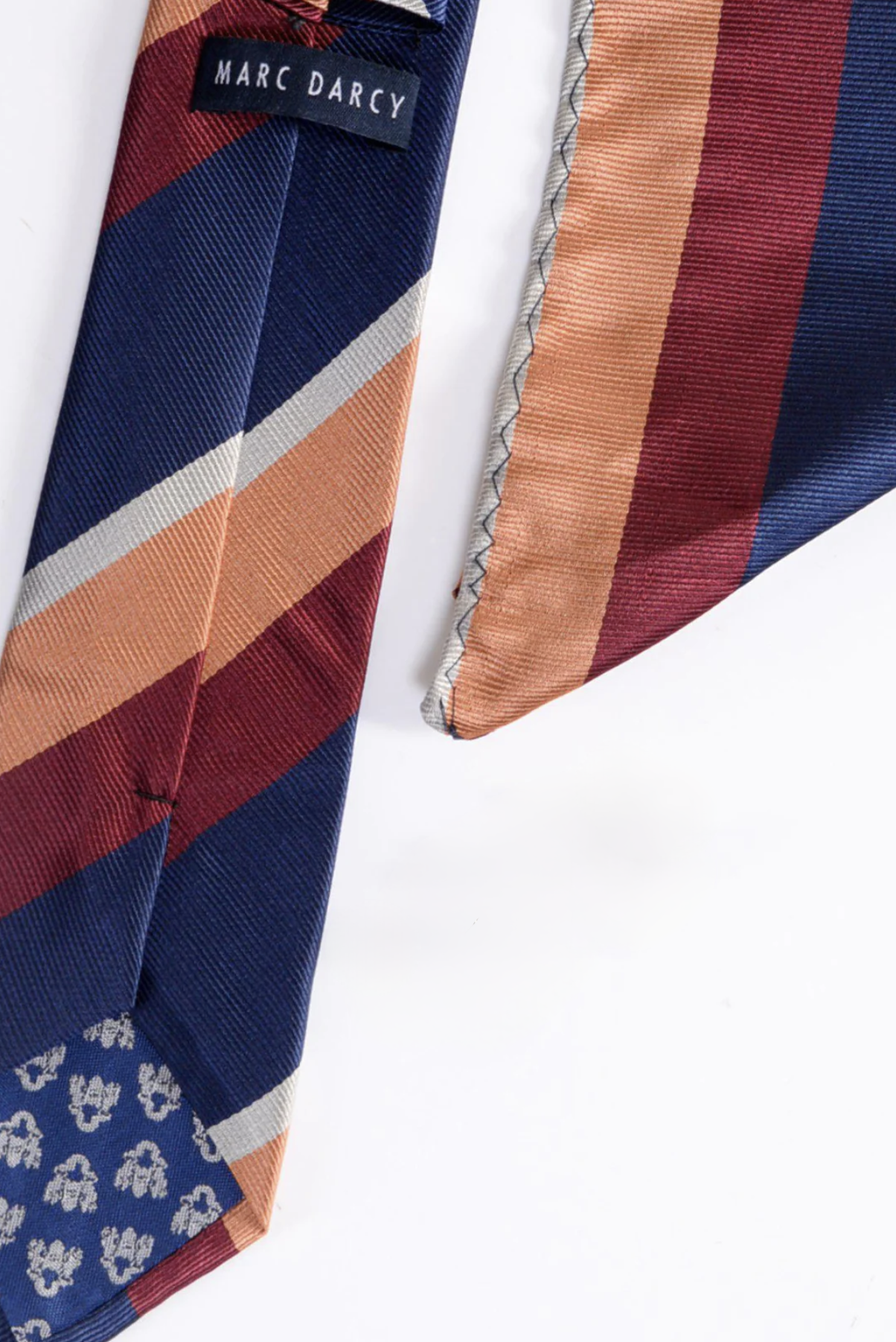 BRUNO Multicolor Stripe Print Silk Tie and Pocket Square Set for Men - Perfect for Weddings, Business Meetings & Formal Events