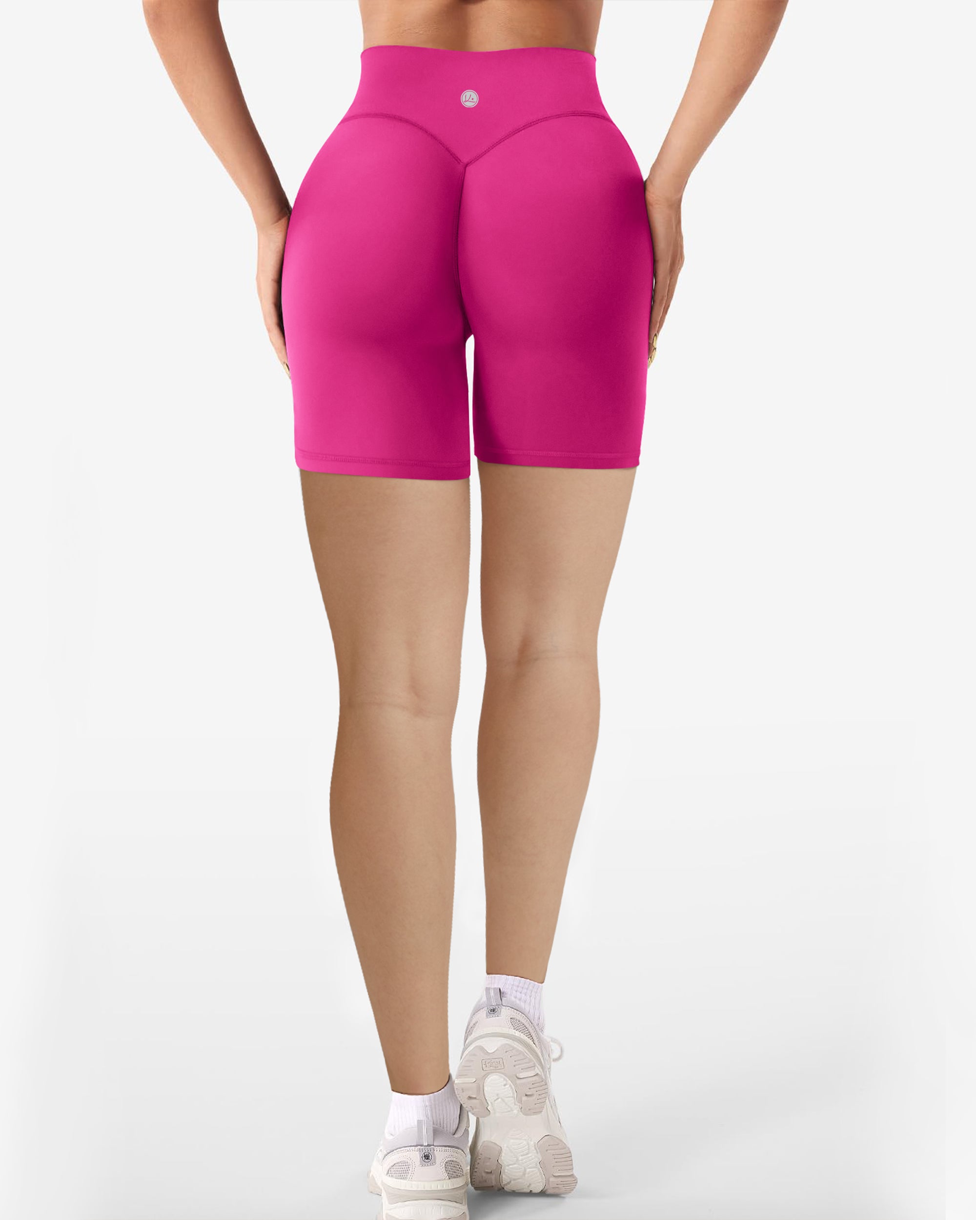 Women's High Waist 6'' Crossover Biker Shorts - Breathable & Stretchy for Cycling, Workout, Yoga, and Running
