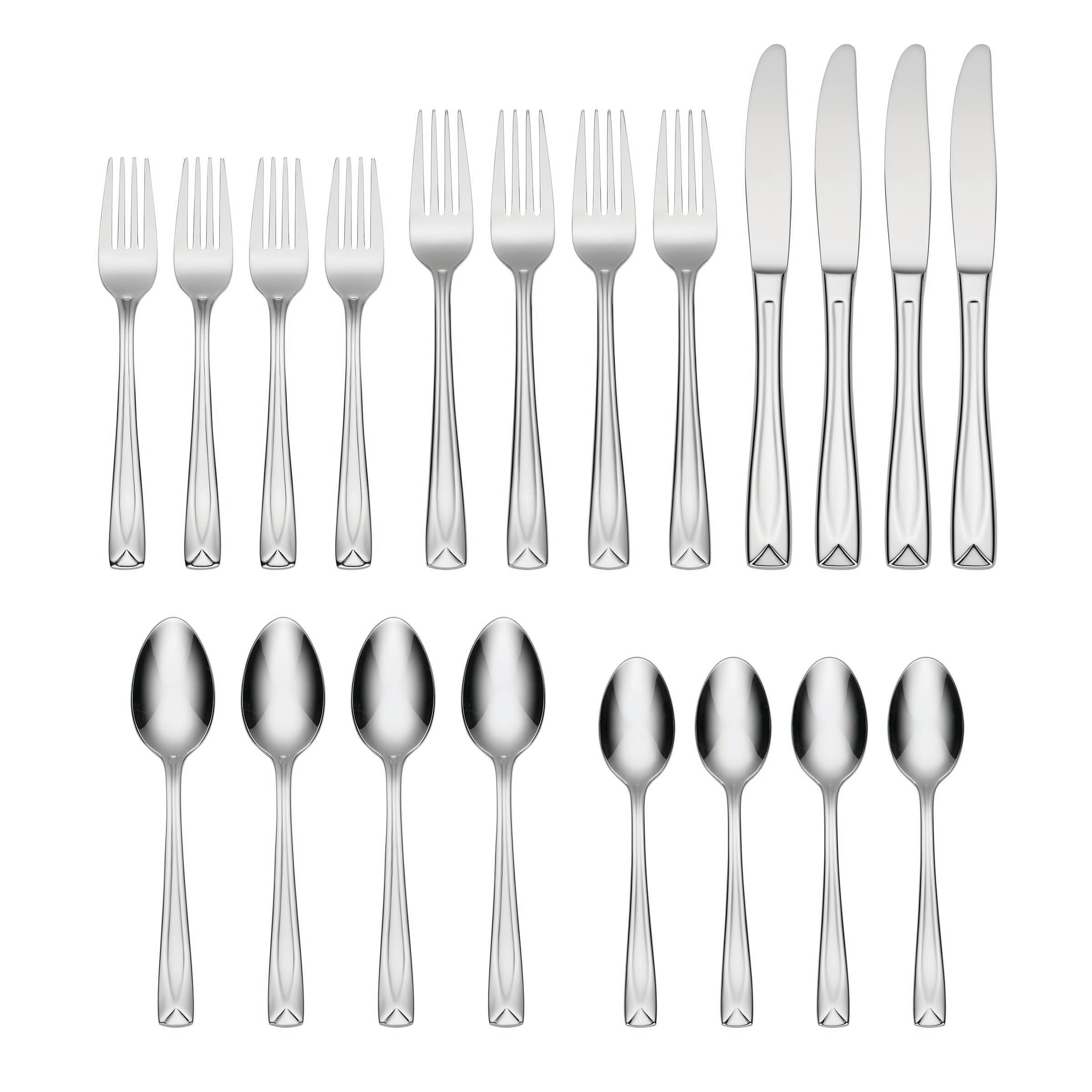 Lincoln 20-Piece Stainless Steel Flatware Set - Elegant Silverware for Dining, Kitchen & Entertaining - Perfect for Dinner Parties, Weddings & Everyday Use