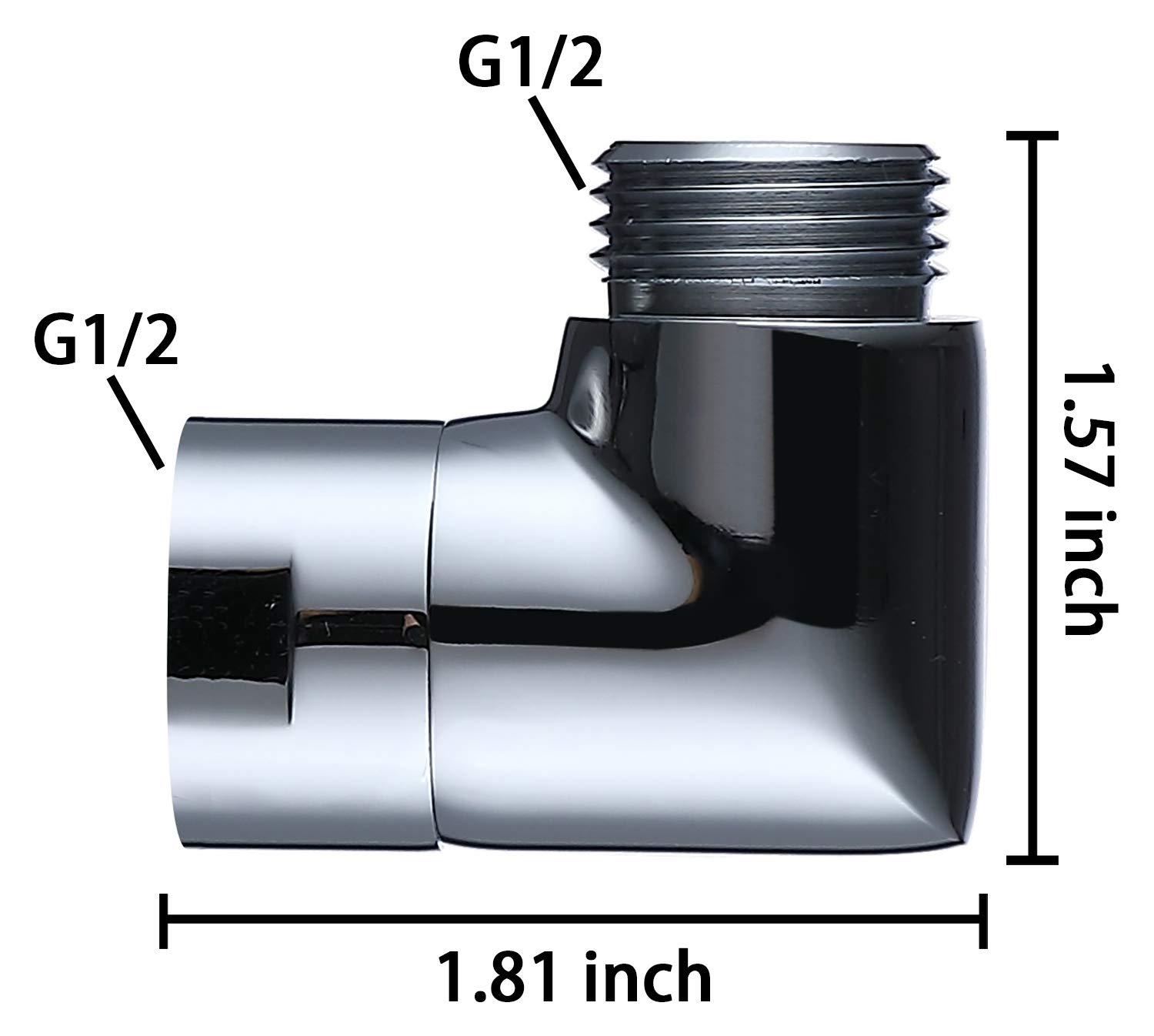 90 Degree Shower Head Elbow Adapter - Adjustable Shower Arm Extension for Bathroom Faucet - Perfect for Tight Spaces & Custom Shower Installations