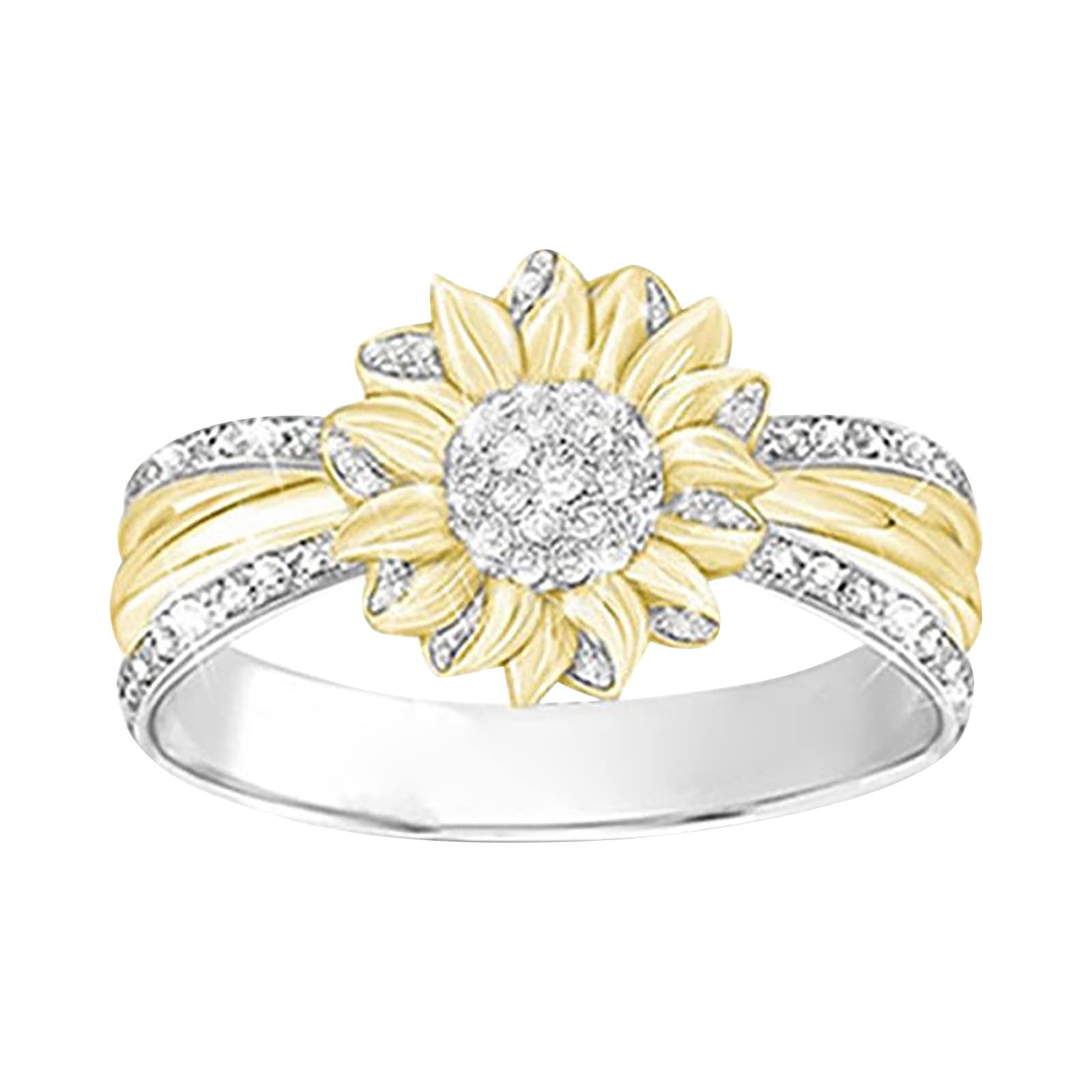 Spinning Sunflower Ring - Fidget Toy for Stress Relief & Focus - One Size Fits All - Perfect Gift for Men & Women - Great for Office, Classroom & Anxiety Relief