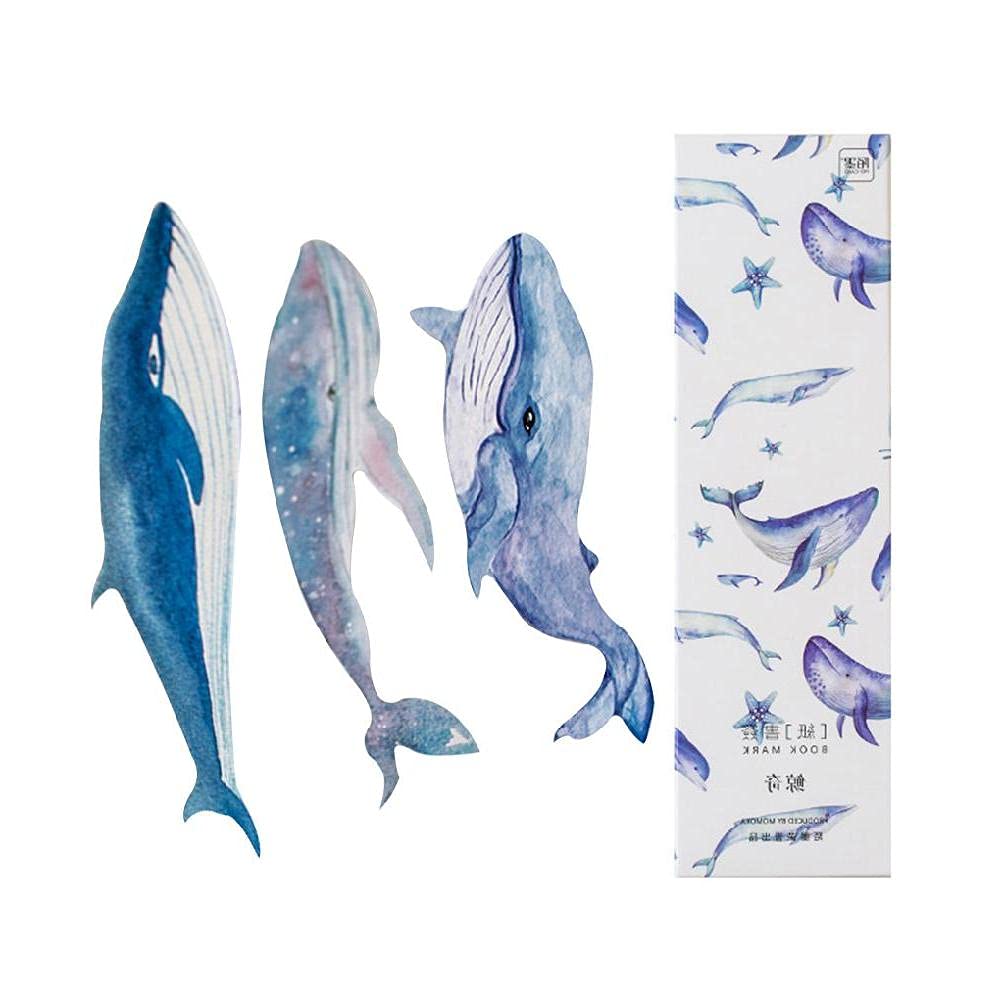 30 Pcs Colorful Whale Paper Bookmarks for Kids, Teens & Adults - Cute Reading Accessories, Office School Supplies, Book Lovers Gifts - Perfect for Classroom, Library, Study & DIY Projects