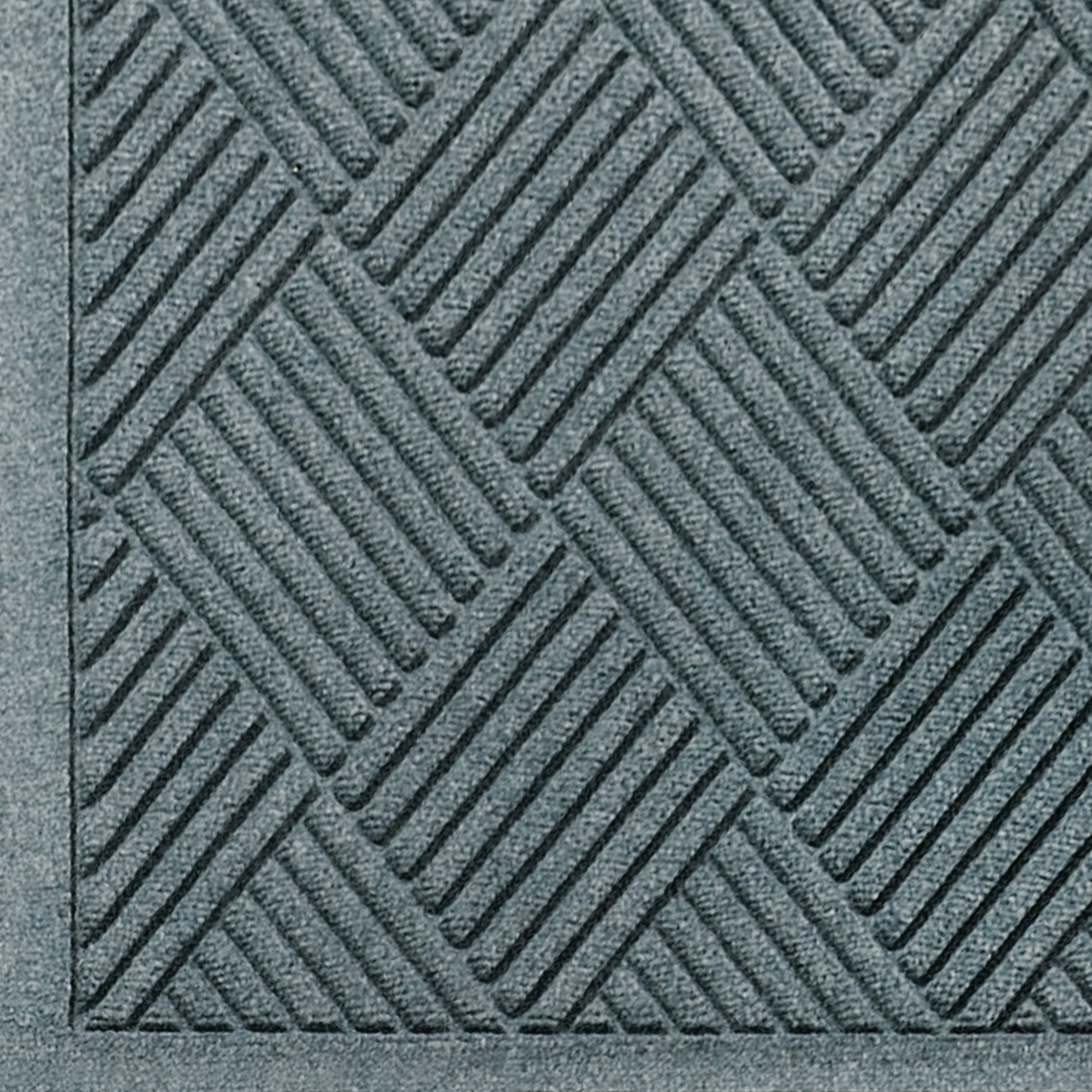 Premium M+A Matting WaterHog Diamond Commercial-Grade Entrance Mat with Fabric Border – Indoor/Outdoor Quick-Drying Stain-Resistant Door Mat for High-Traffic Areas (Bluestone, 4' x 10') – Ideal for Offices, Schools, Hospitals, and Retail Stores