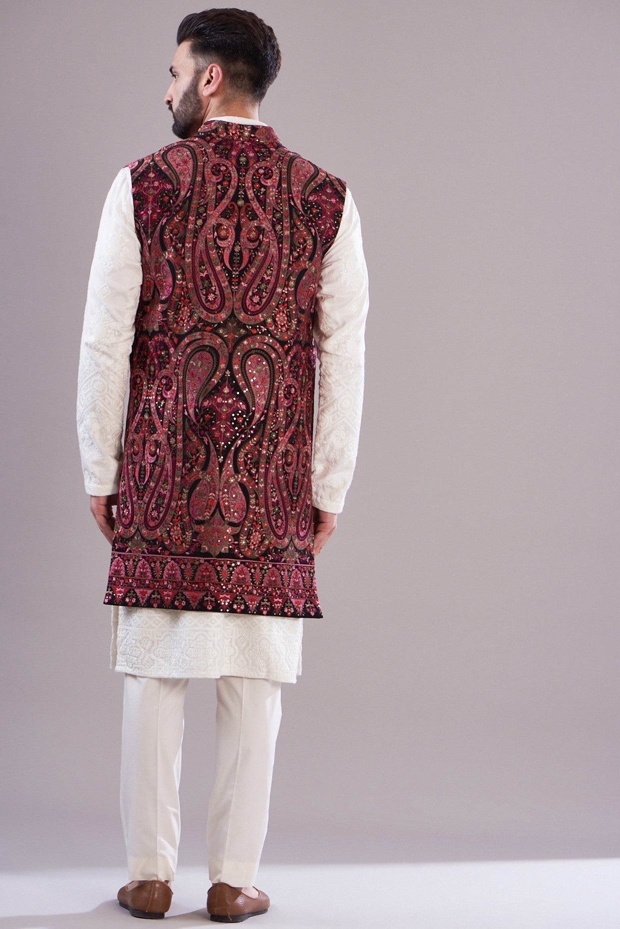 Elegant Kalamkari Long Open Shrug - Handmade Indian Cotton Cover-Up for Women - Perfect for Beach, Festival & Boho Fashion