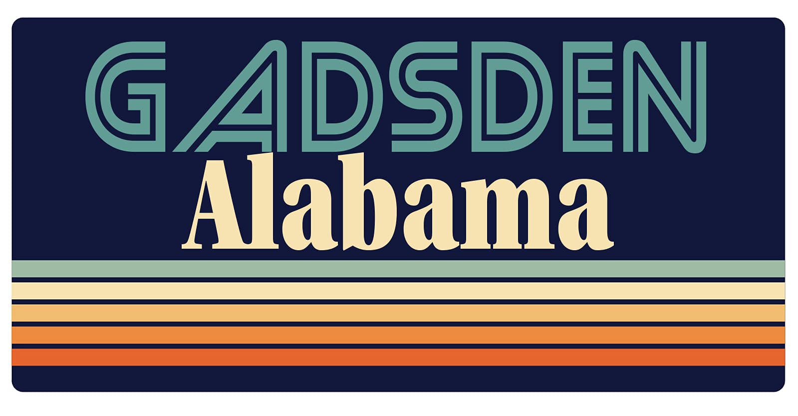 Gadsden Alabama 5 x 2.5-Inch Retro Design Refrigerator Magnet - Perfect for Home, Office & Travel Souvenirs