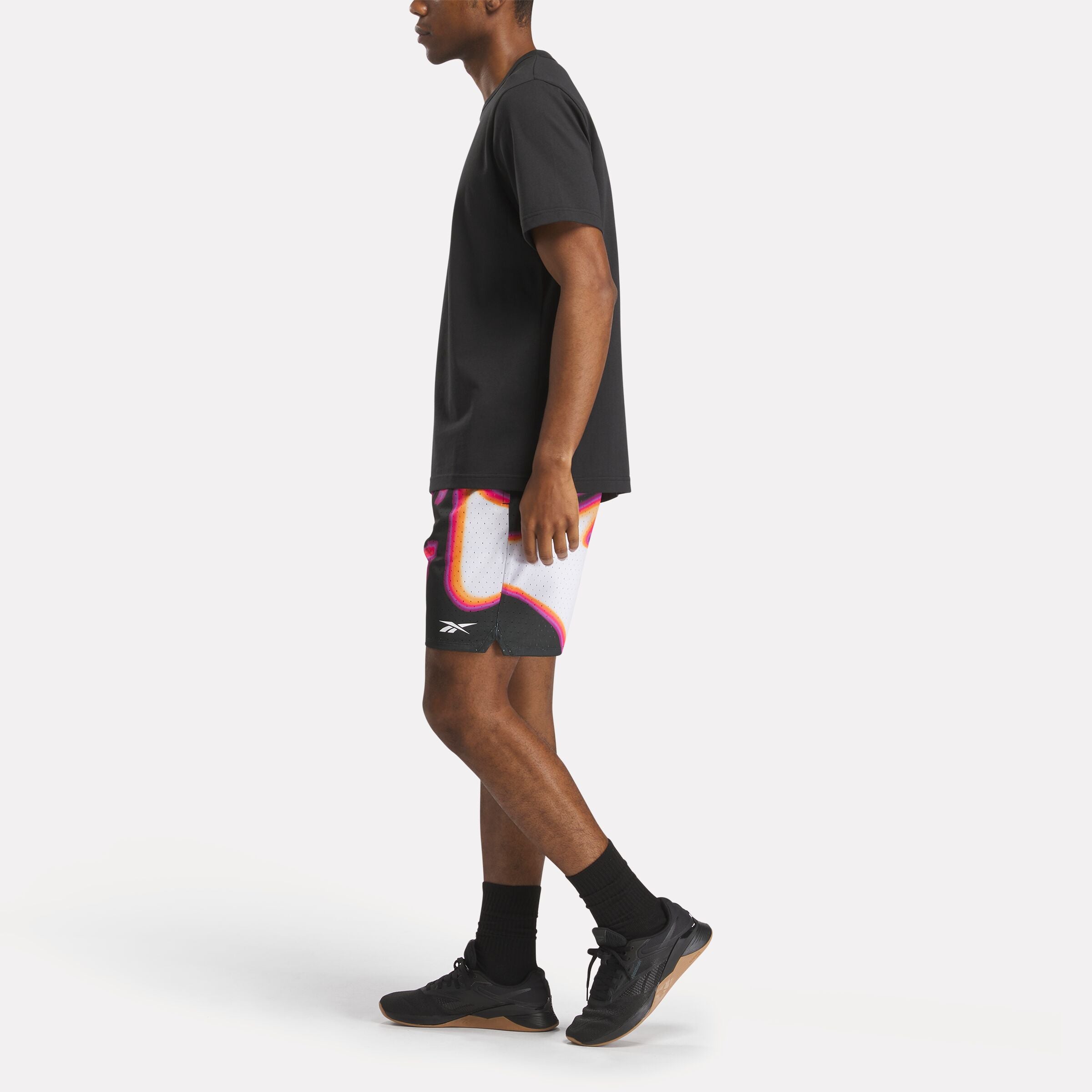 Basketball Transition Shorts - AOP Heat Wave Design - Breathable & Comfortable for Men's Sports & Casual Wear - Perfect for Basketball, Gym, and Street Style