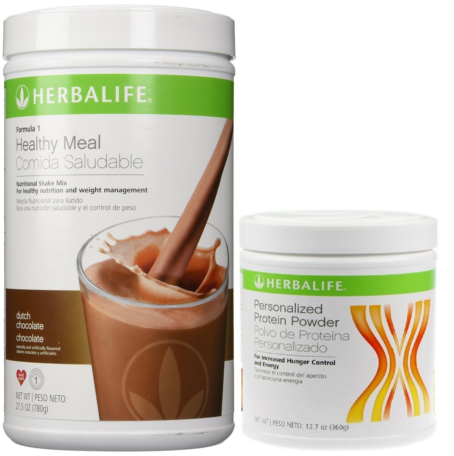 Herbalife Formula 1 Dutch Chocolate Shake Mix (500g) & Formula 2 Unflavored Protein Powder (200g) - Meal Replacement for Weight Management & Muscle Recovery - Perfect for Post-Workout, Breakfast Smoothies & Healthy Lifestyle