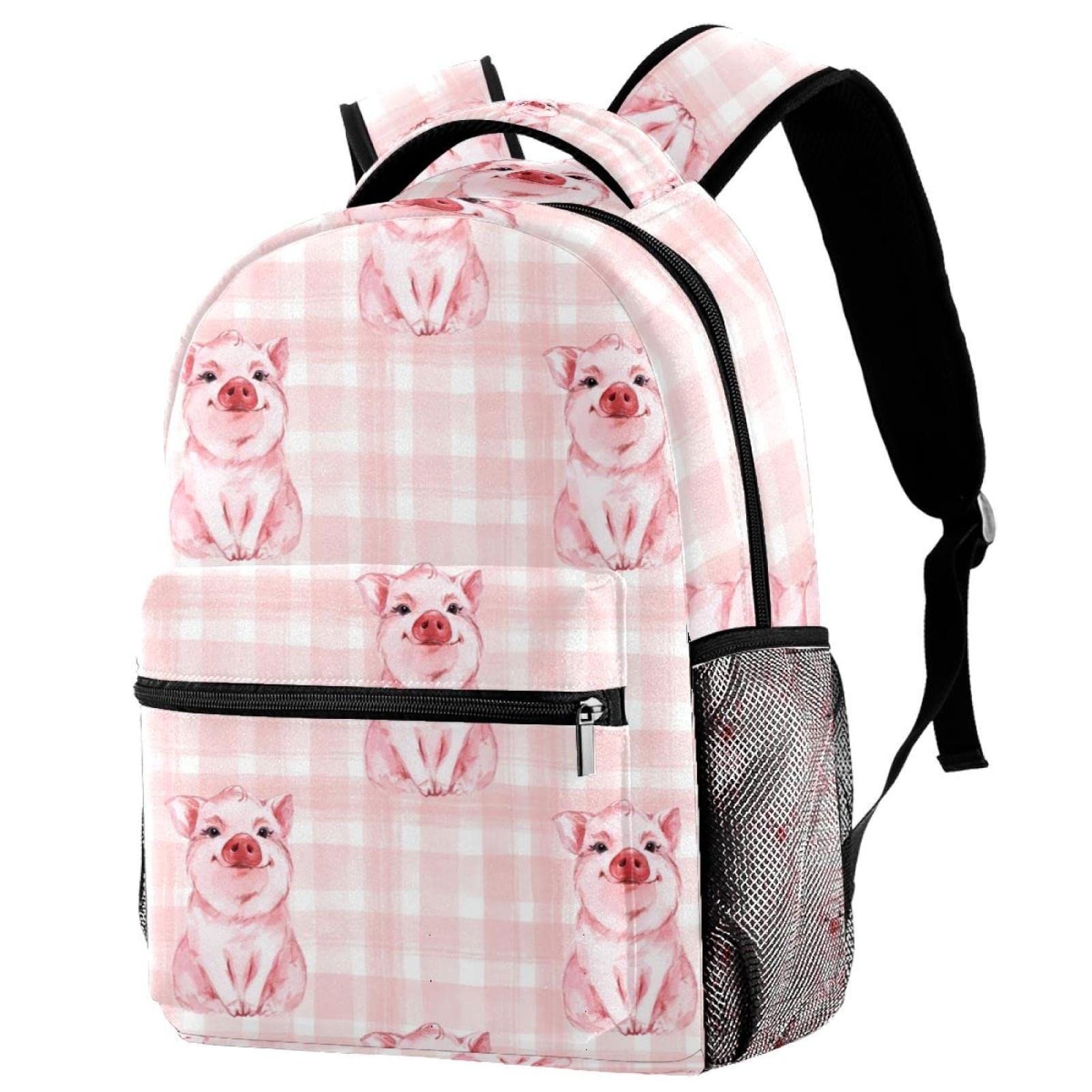 Pink Pig Backpack for Kids - Lightweight Polyester School Bag for Boys & Girls, Elementary Students, Outdoor Travel & Sports - Perfect for School, Hiking, Gym & Daily Use