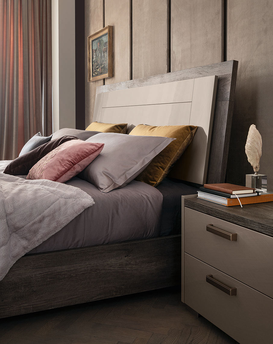 ALF BELPASSO Modern Bedroom Furniture Set - Queen Size Bed Frame, Nightstand & Dresser - Stylish Home Decor for Master Bedroom or Guest Room