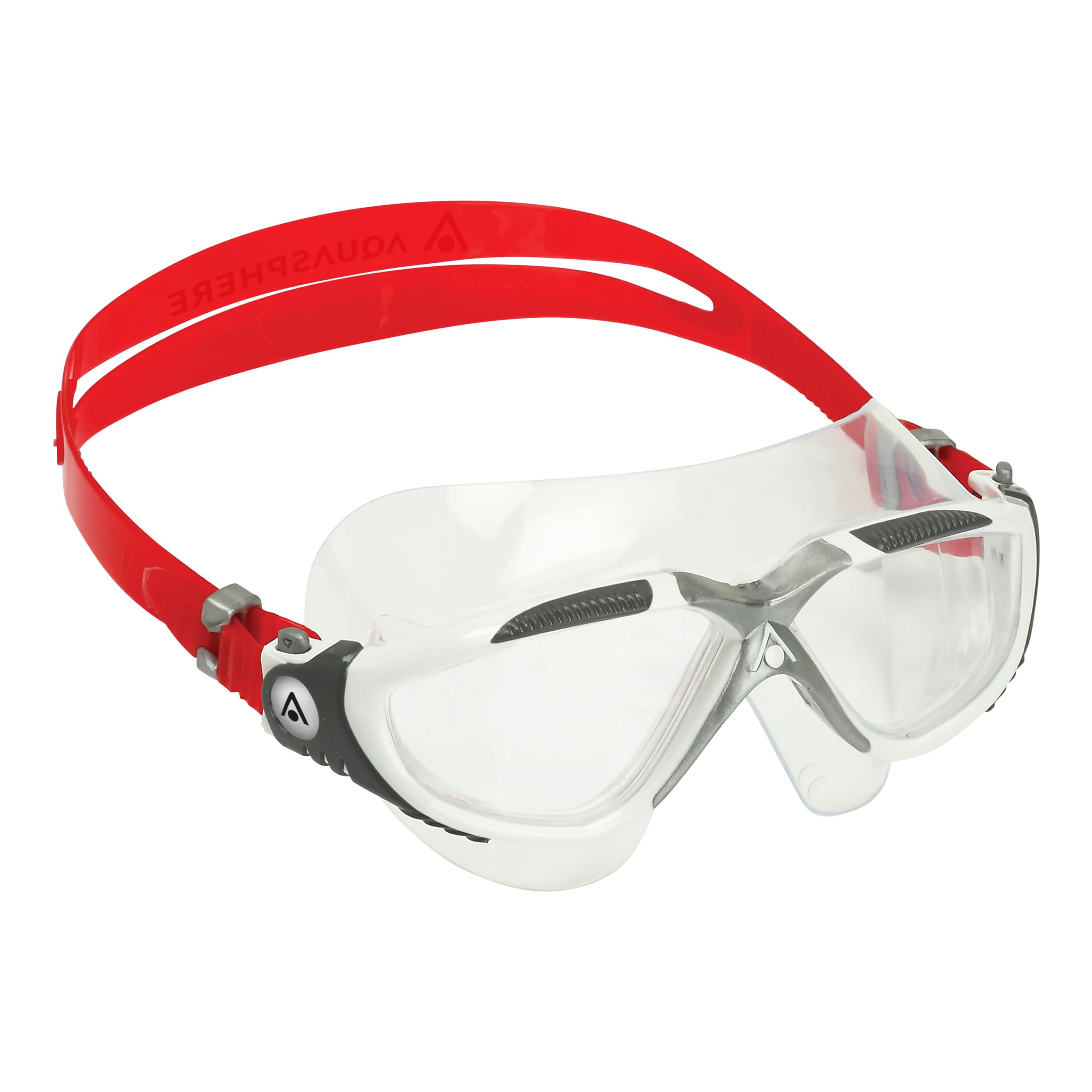 AquaSphere Unisex Adult Vista Swimming Goggles - Anti-Fog, UV Protection, Comfort Fit for Men & Women - Ideal for Lap Swimming, Triathlon Training & Open Water Swimming (Red/White, One Size)