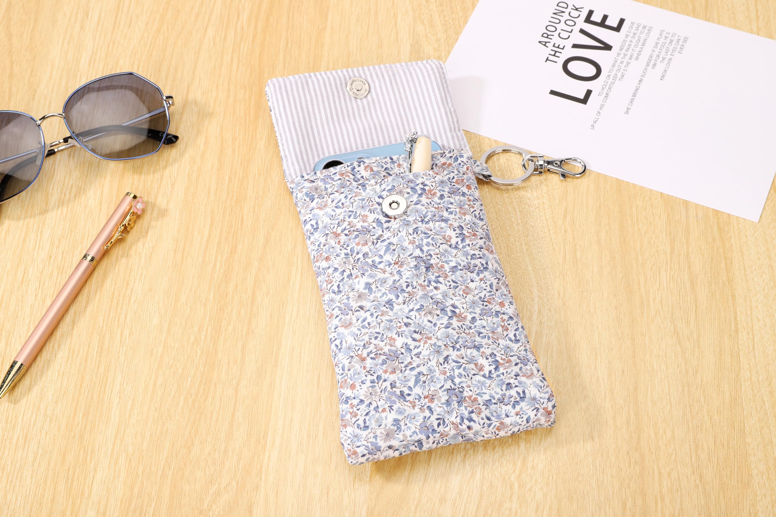 Premium Soft Eyeglass Case for Men & Women - Double Compartment Travel Pouch with Keychain | Protective Storage for Glasses & Sunglasses | Perfect for Travel, Work & Daily Use