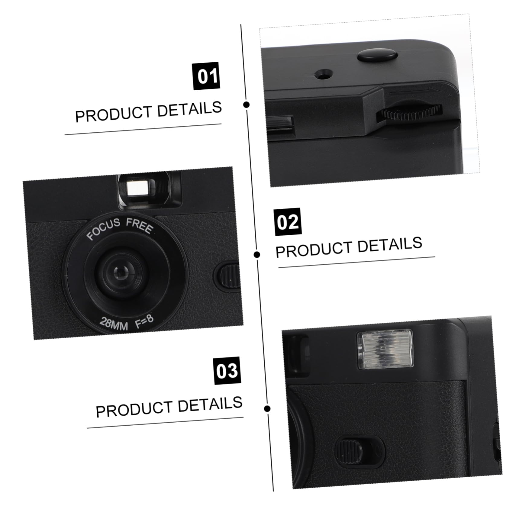 Housoutil 35mm Reusable Vintage Film Camera with Built-in Flash - Single Use & Retro Style for Travel, Parties, Weddings & Everyday Photography